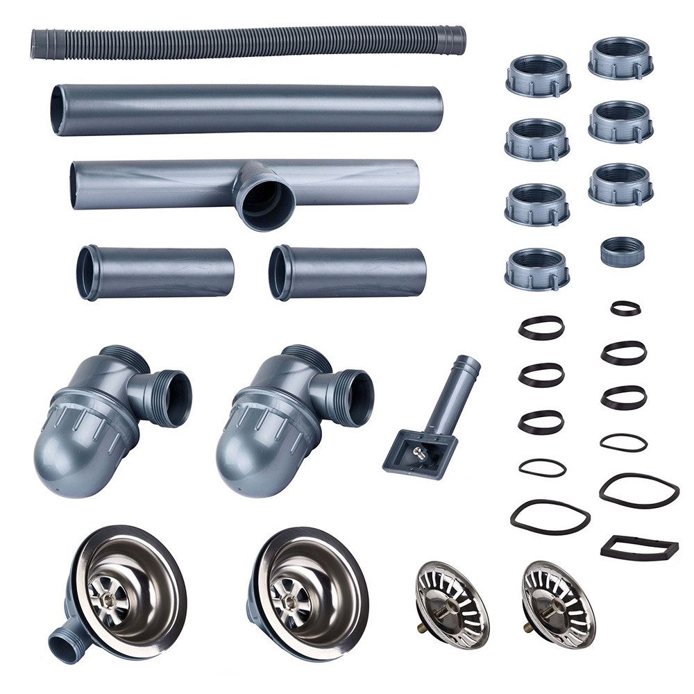 Stabilo Sanitär Siphon Siphon mit Ablaufgarnitur 1 1/2 Zoll Edelstahl für D günstig online kaufen