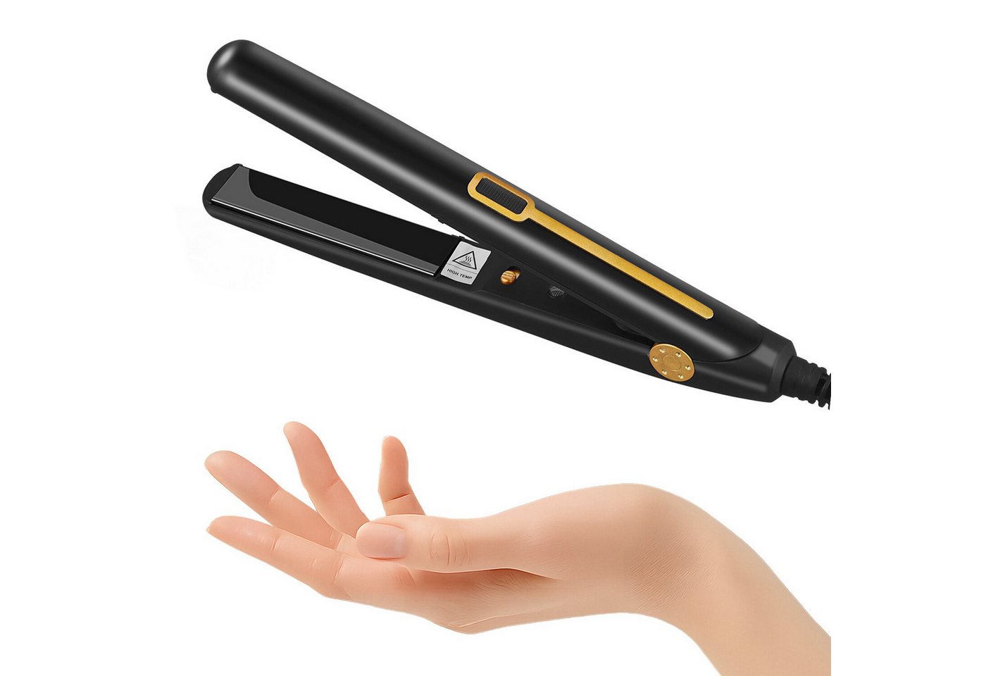 CkeyiN Pro Glätteisen Tragbarer,Haarglätter 2 in 1,Mini Haarglätter Keramik, 27 W,PTC-Heizelement,110-240 V, für Kurzes und Langes Haar