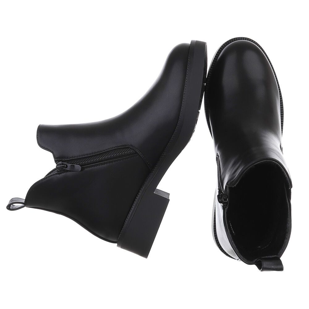 Ital-Design Damen Chelsea Boot mit Blockabsatz und Profilsohle Stiefelette (92355189) Blockabsatz Chelsea Boots in Schwarz – Bild 2 von 5