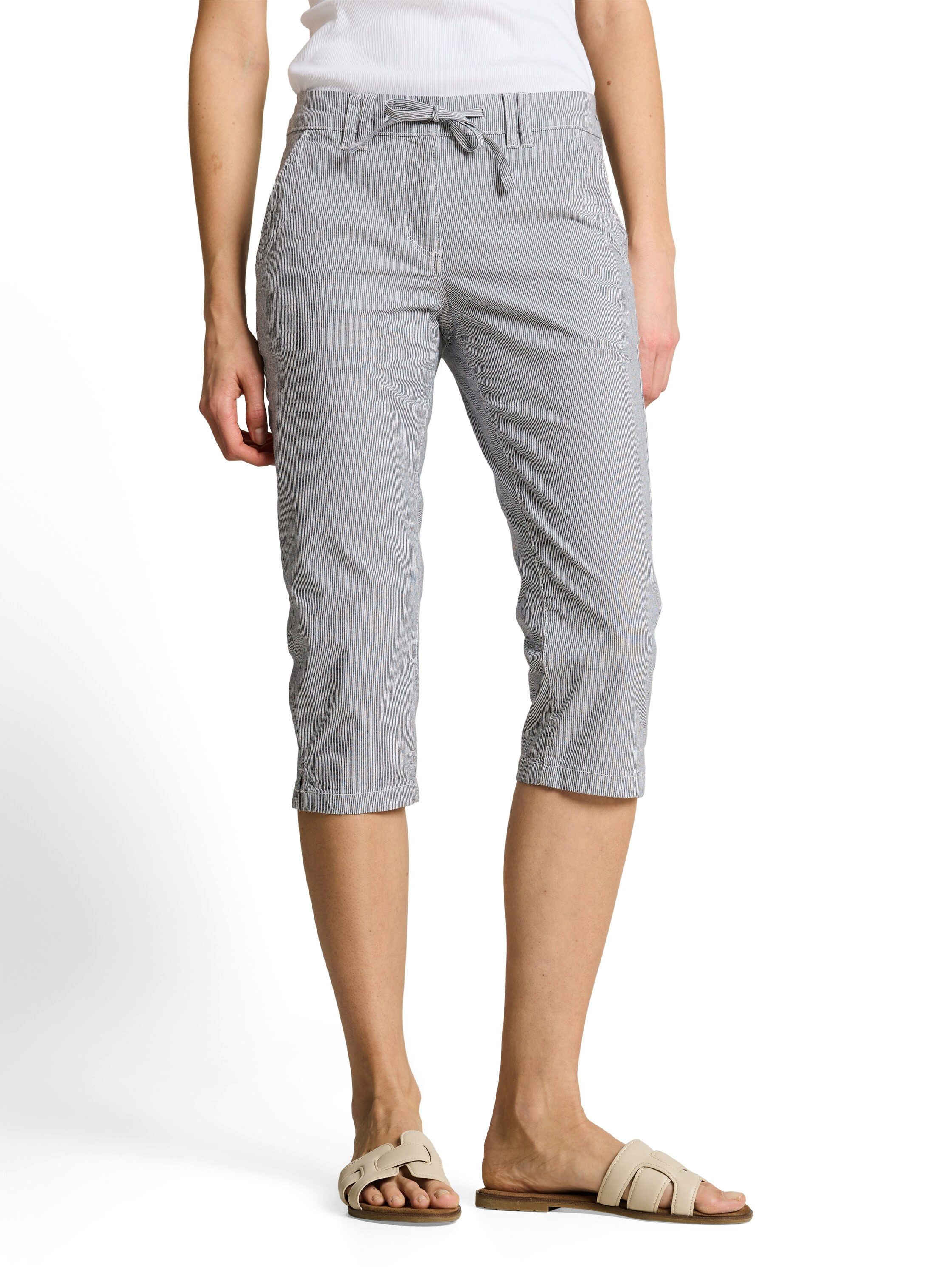 TOM TAILOR Bermudas Tapered Relaxed Capri Hose mit Kordelzug