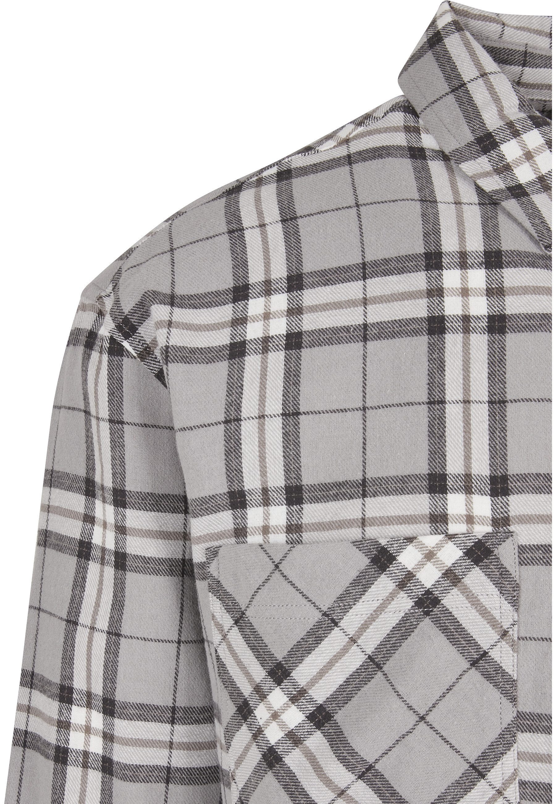 URBAN CLASSICS Langarmshirt Urban Classics Herren Long Oversized Grey Check Shirt (1-tlg)