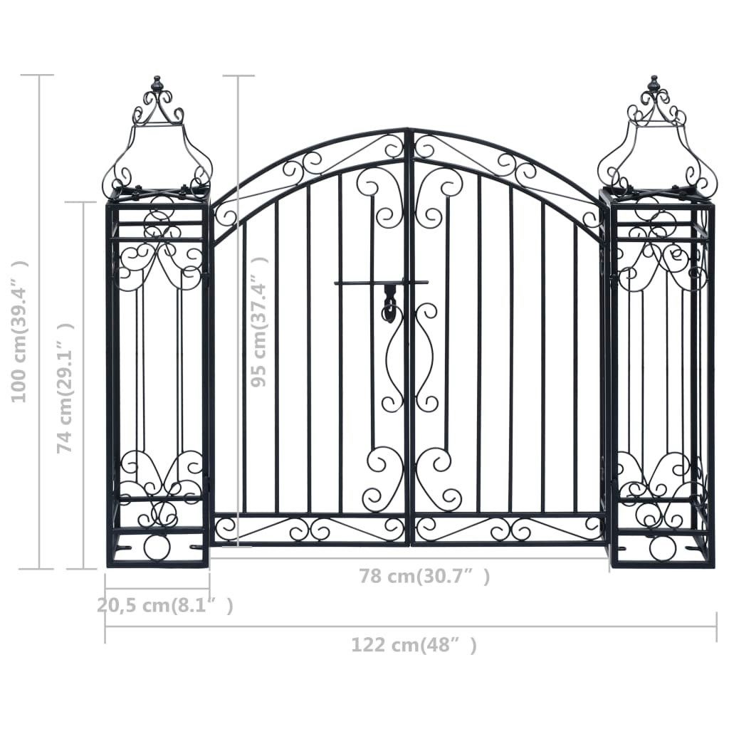 vidaXL Pergola, Deko Gartentor Schmiedeeisen 122×20,5×100 cm