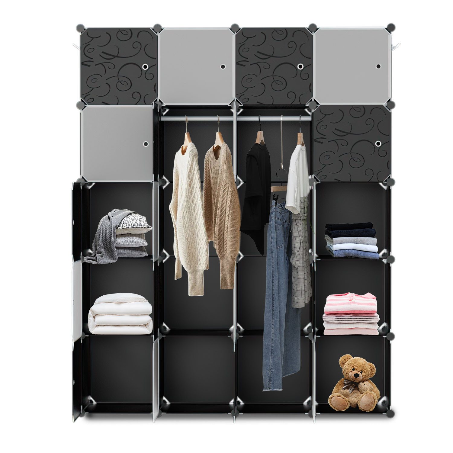 Clanmacy Kleiderschrank DIY 12/16/20 Würfel Kombischrank günstig online kaufen