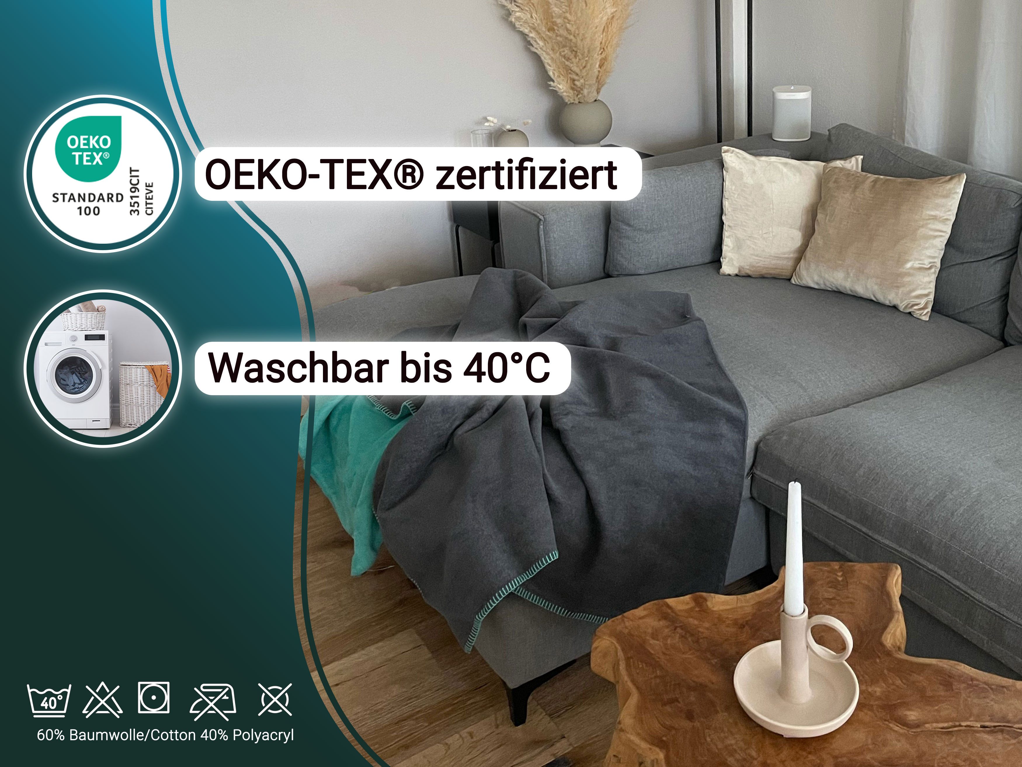 Wohndecke, ZOLLNER, Wendeoptik, 150 x 200 günstig online kaufen