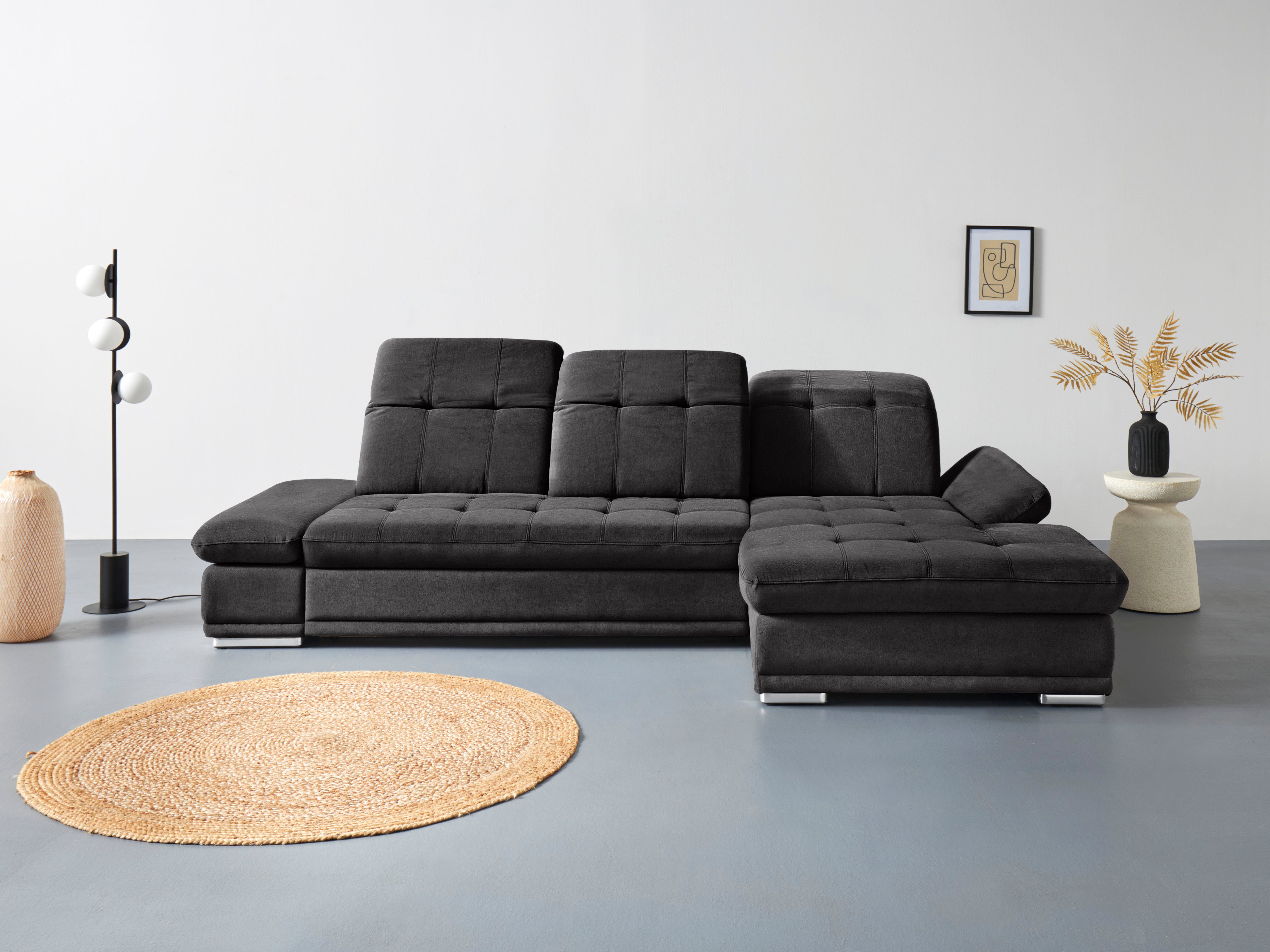 COTTA Ecksofa Holiday L-Form mit Sitztiefen-, Armteil- und Kopfteilverstellung, wahlweise mit Bettfunktion & Bettkasten