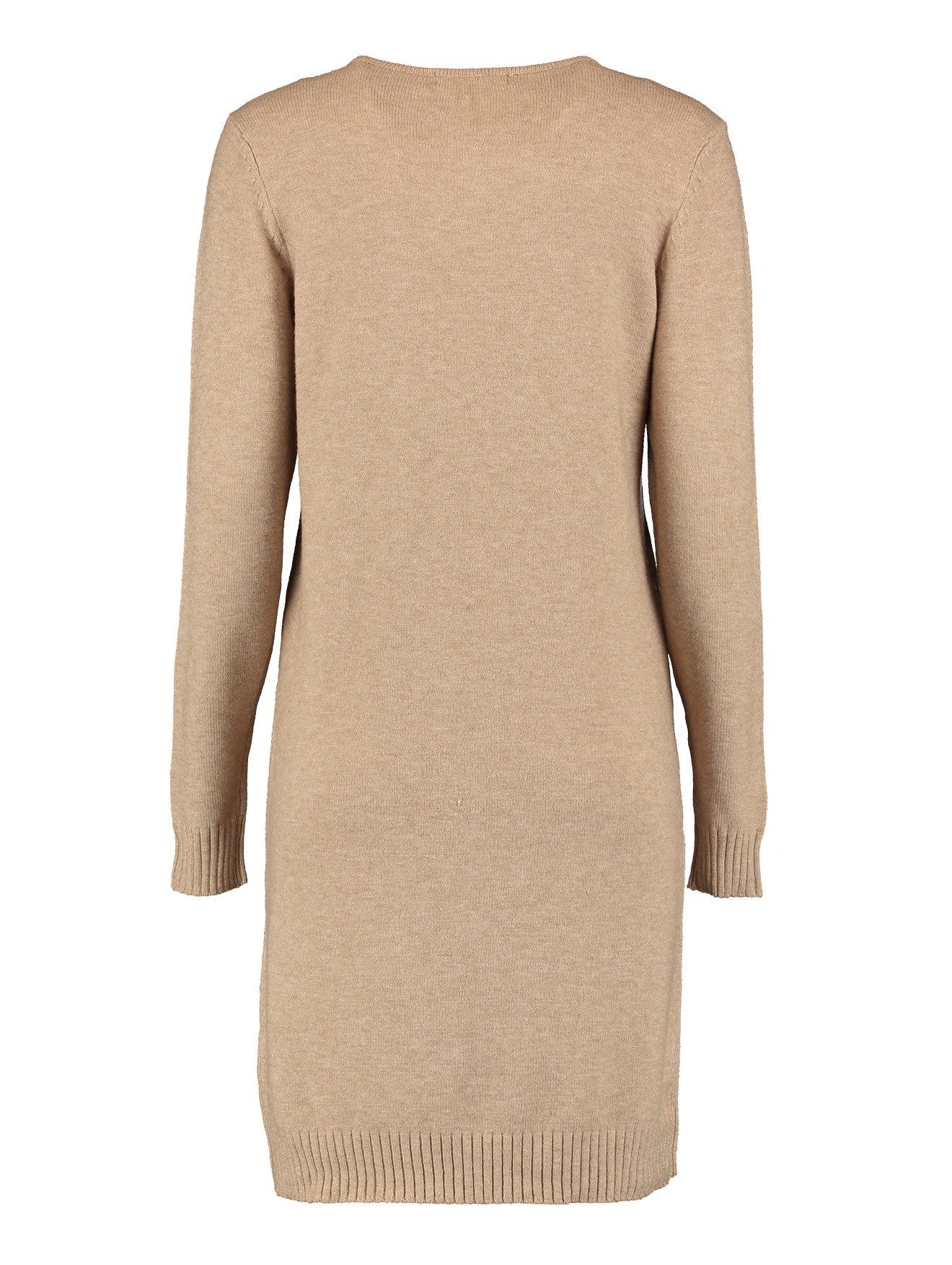 HaILY’S Shirtkleid Lockeres Langarm Long Dress für Damen (knielang) Regulär geschnitten Fit Rundhals unifarben elastisch