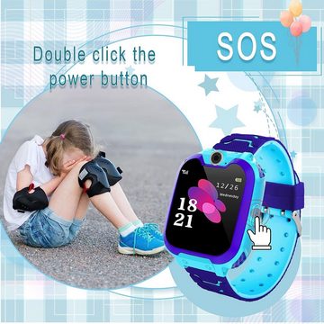 PTHTECHUS Smartwatch (1,54 Zoll, Android iOS), Kinder Smartwatch Spiele MP3 Kamera MP3 Musik Geschenk Uhr 3-12 Jahre