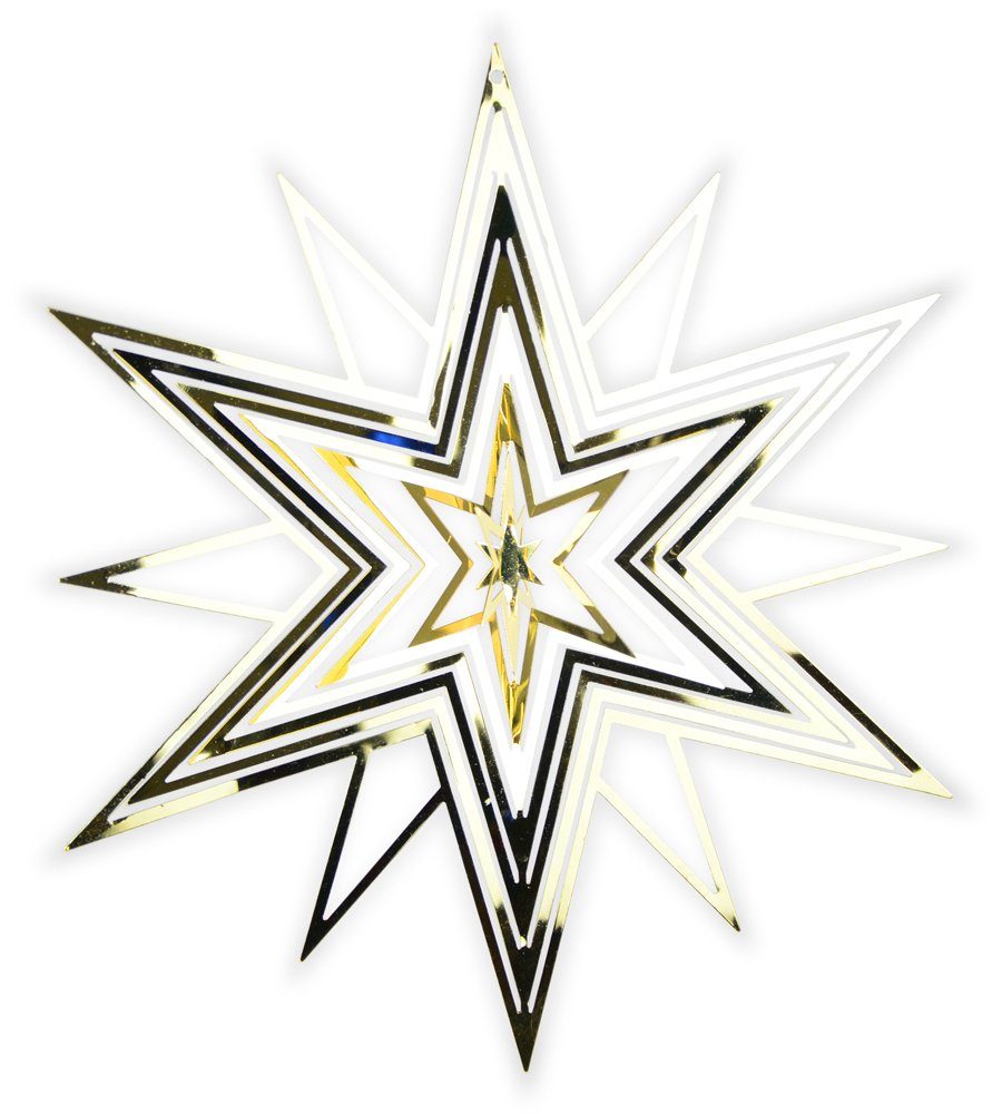 RIFFELMACHER & WEINBERGER Christbaumschmuck Deko Stern zum Hängen 3D - Gold 23cm