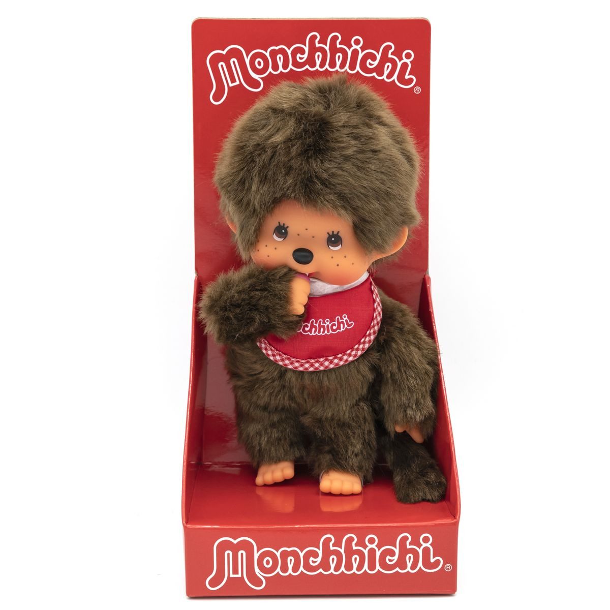 Sekiguchi Plüschfigur Monchhichi Plüschfigur Junge mit Latz rot/braun 20cm