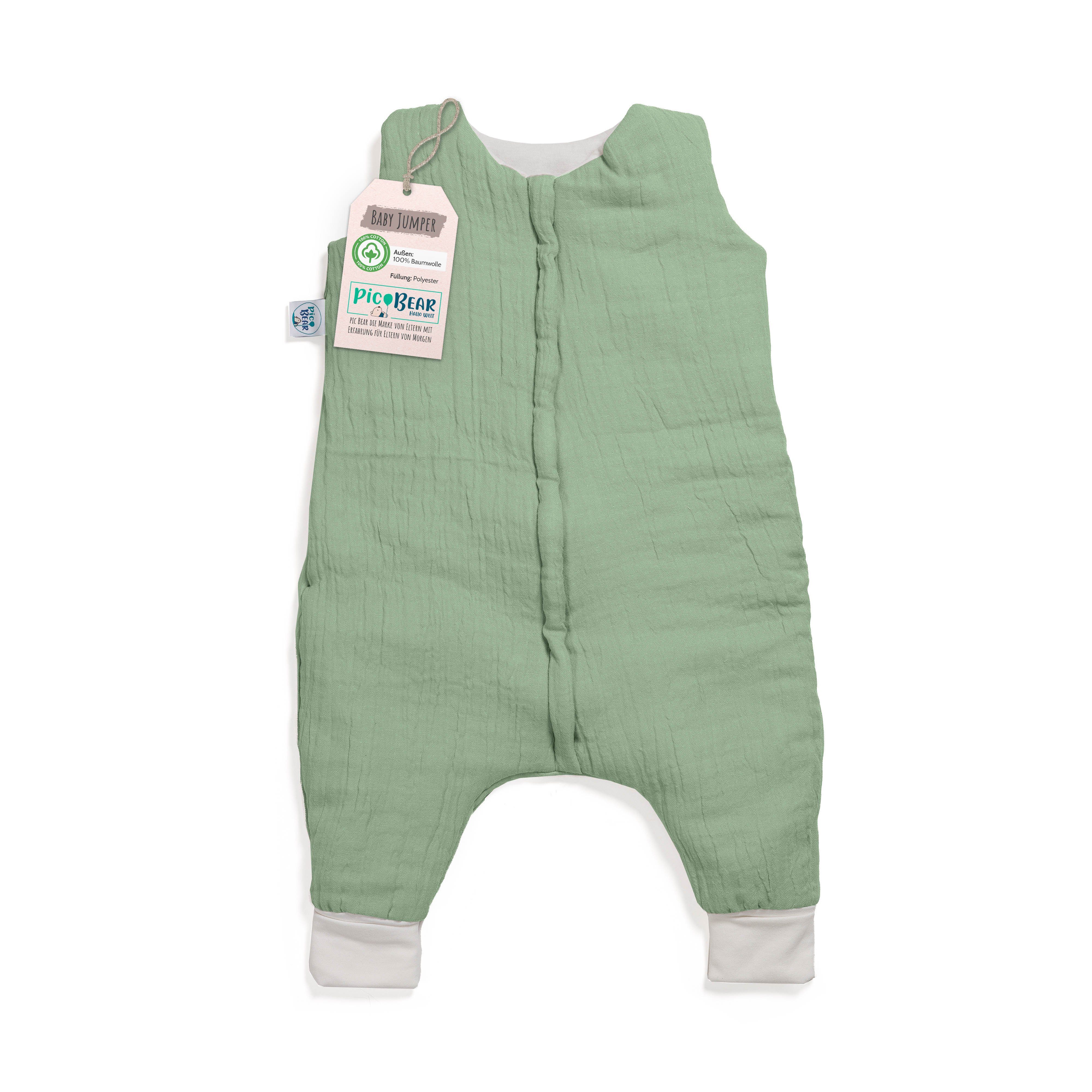 Babyschlafsack mit TOG, 80cm, wattiert, Baby pic Schlafoverall jade Gr. grayed pic Schutz, Jumper 2,5 Bear Bear Füßen mit Reißverschluss