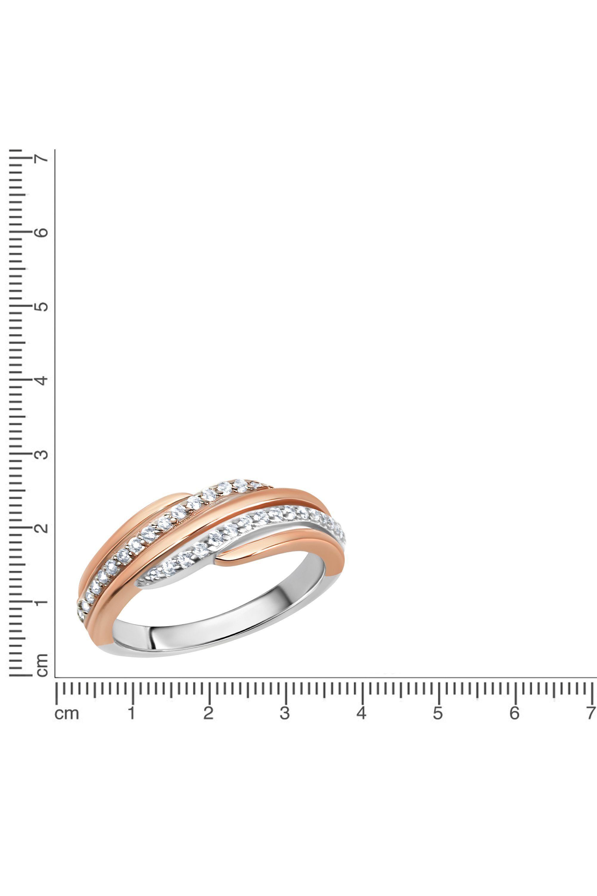 Zeeme Fingerring Silber 925 zweifarbig mit Zirkonia weiß günstig online kaufen