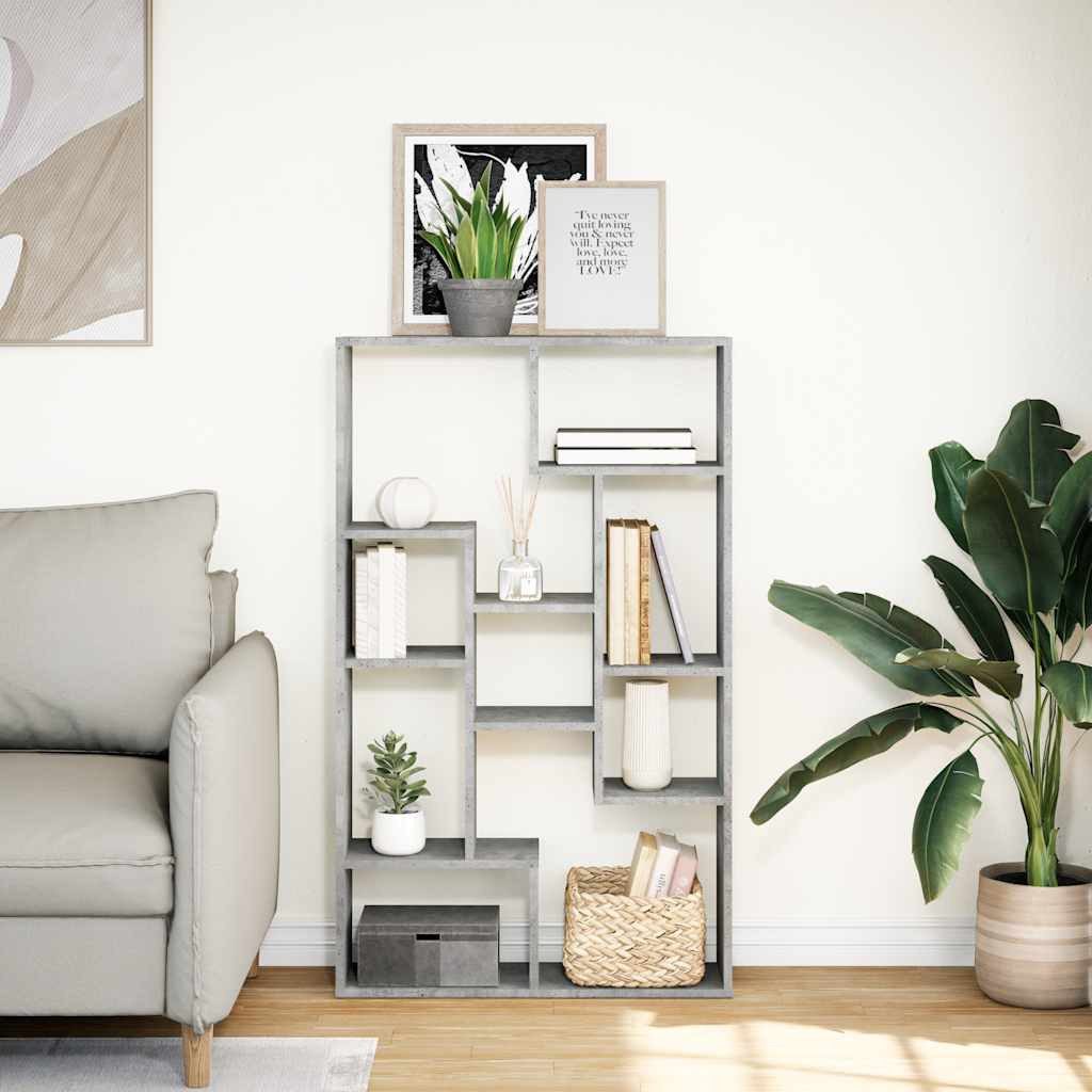 vidaXL Bücherregal Bücherregal Betongrau 72x20x120,5 cm Holzwerkstoff, 1-tlg.