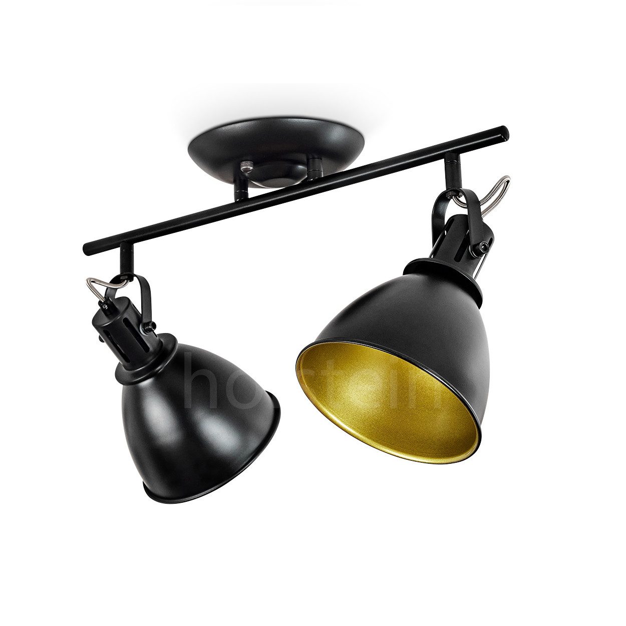 hofstein Deckenleuchte »Orroli« Deckenlampe aus Metall in Schwarz/Gold, ohne Leuchtmittel, mit verstellbaren Strahlern, 2xE14, Spot im Retro/Vintage Design. € 29,99