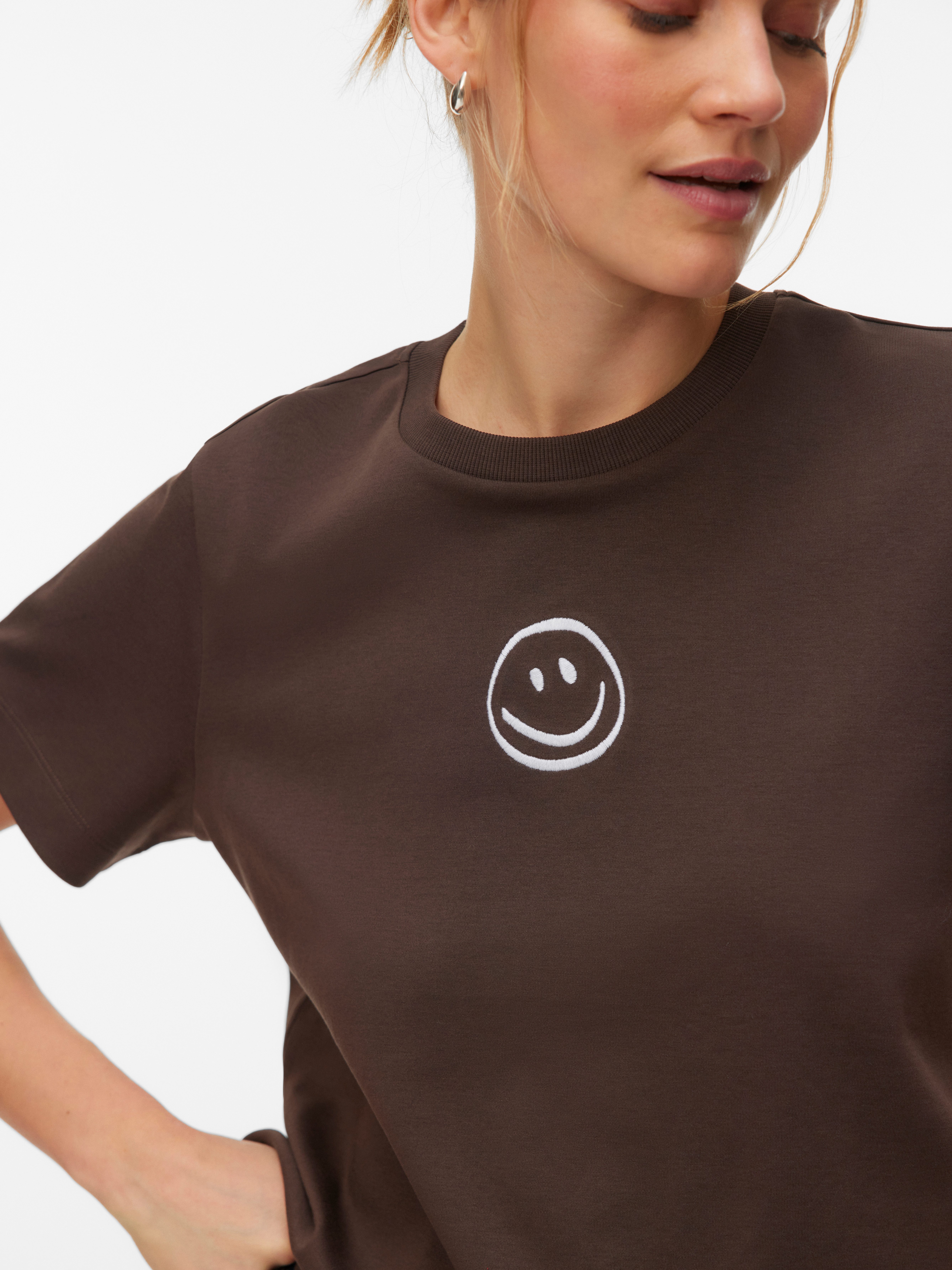 Vero Moda Kurzarmshirt VMSARA METTE SS TOP BOX JRS GA NOOS Baumwolle, regular fit