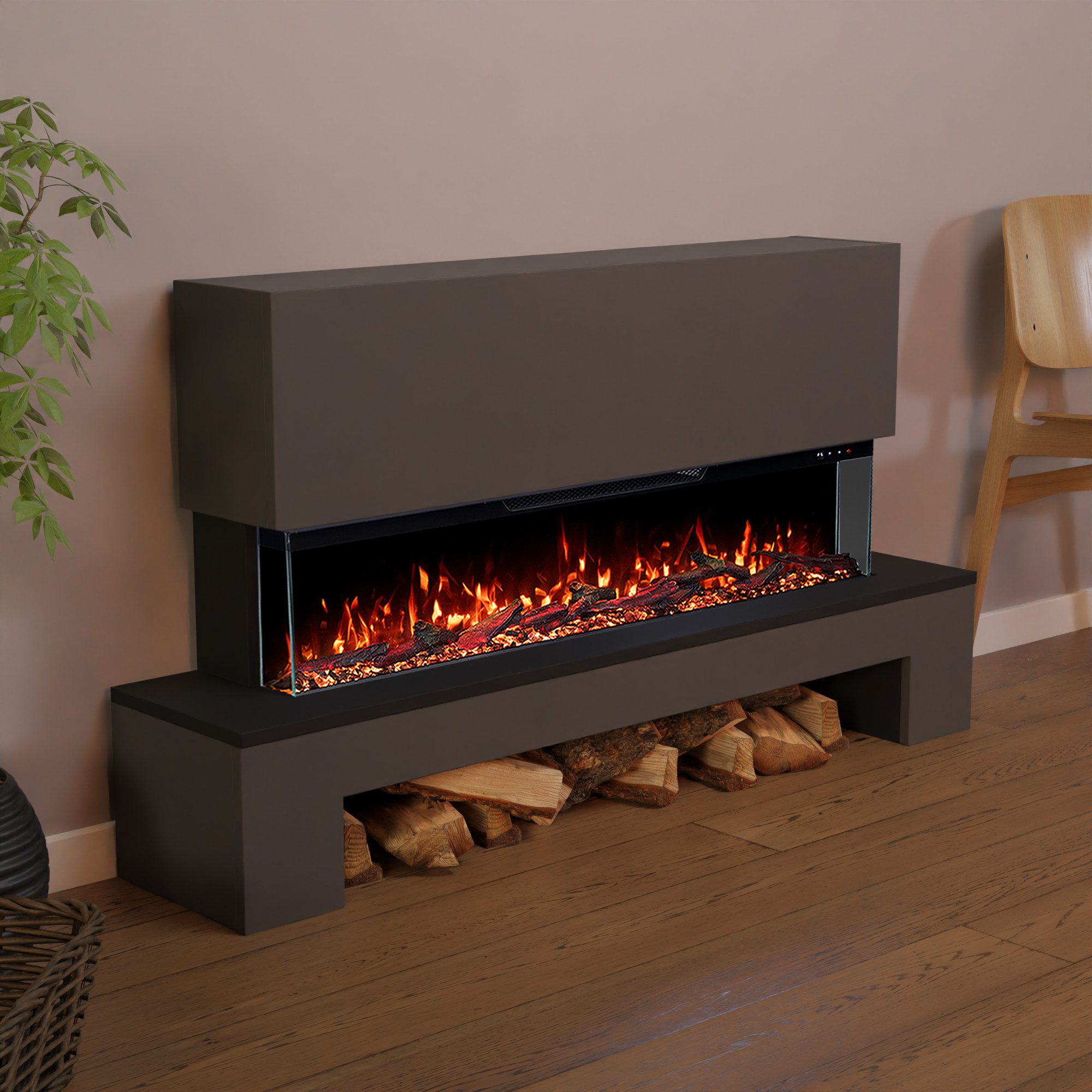 GLOW FIRE Elektrokamin Cobalt mit Holzfach, günstig online kaufen
