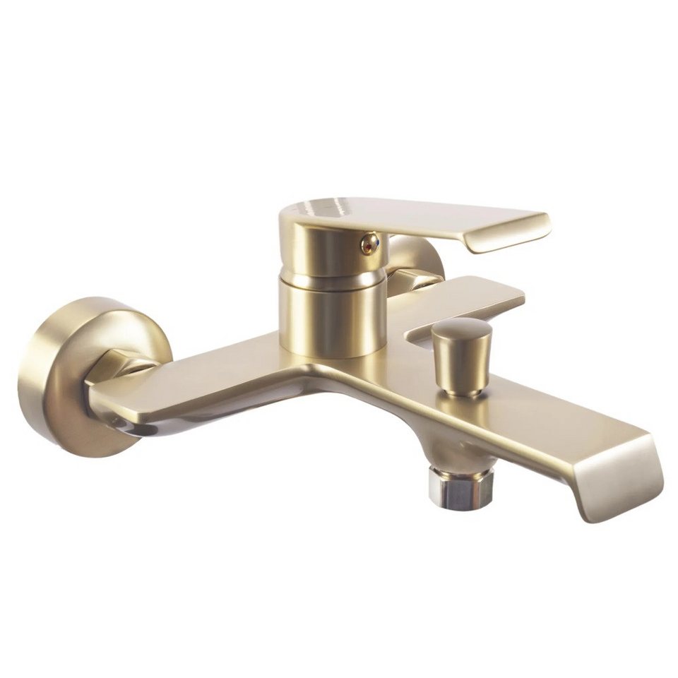 Thumbnail - wohnwerk.idee Wannenarmatur Badewannenarmatur Wasserhahn Badewanne Gold Matt Schwarz Hasse