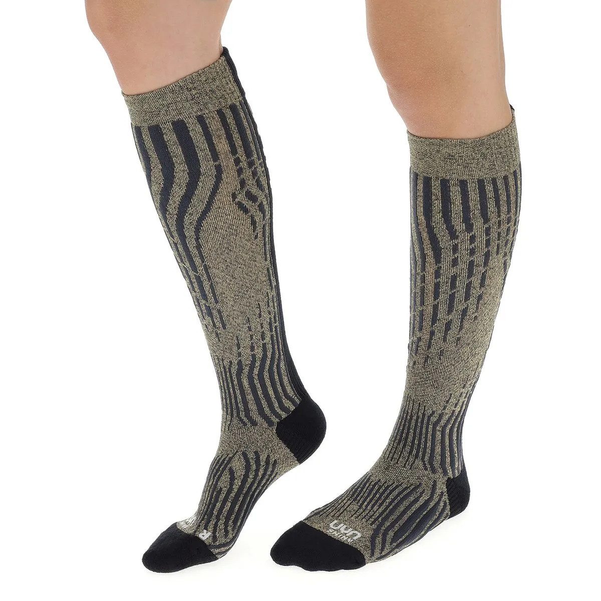 UYN Skisocken Cashmere Shiny Ski (edle Kaschmirsocken, atmungsaktivit) gold/schwarz