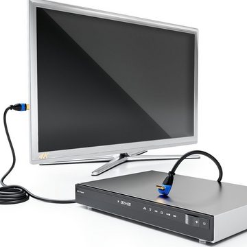 deleyCON deleyCON 10m HDMI 270° Grad Winkel Kabel - HDMI 2.0/1.4a kompatibel HDMI-Kabel