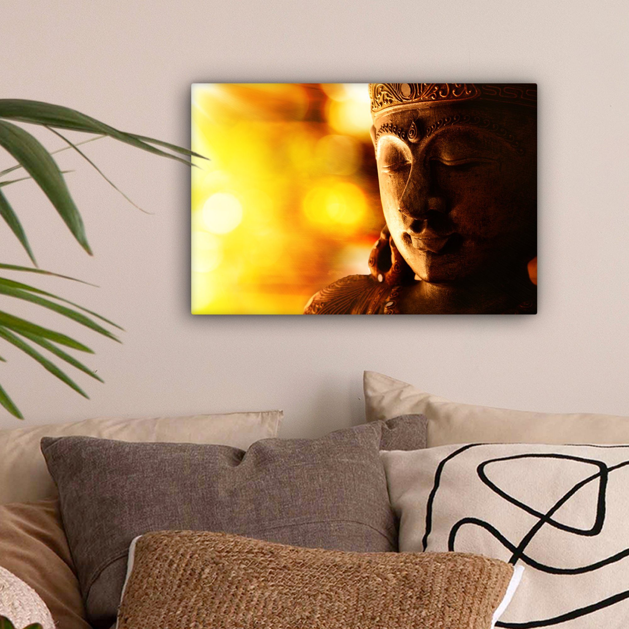 OneMillionCanvasses® Leinwandbild Buddha - Gesicht - günstig online kaufen