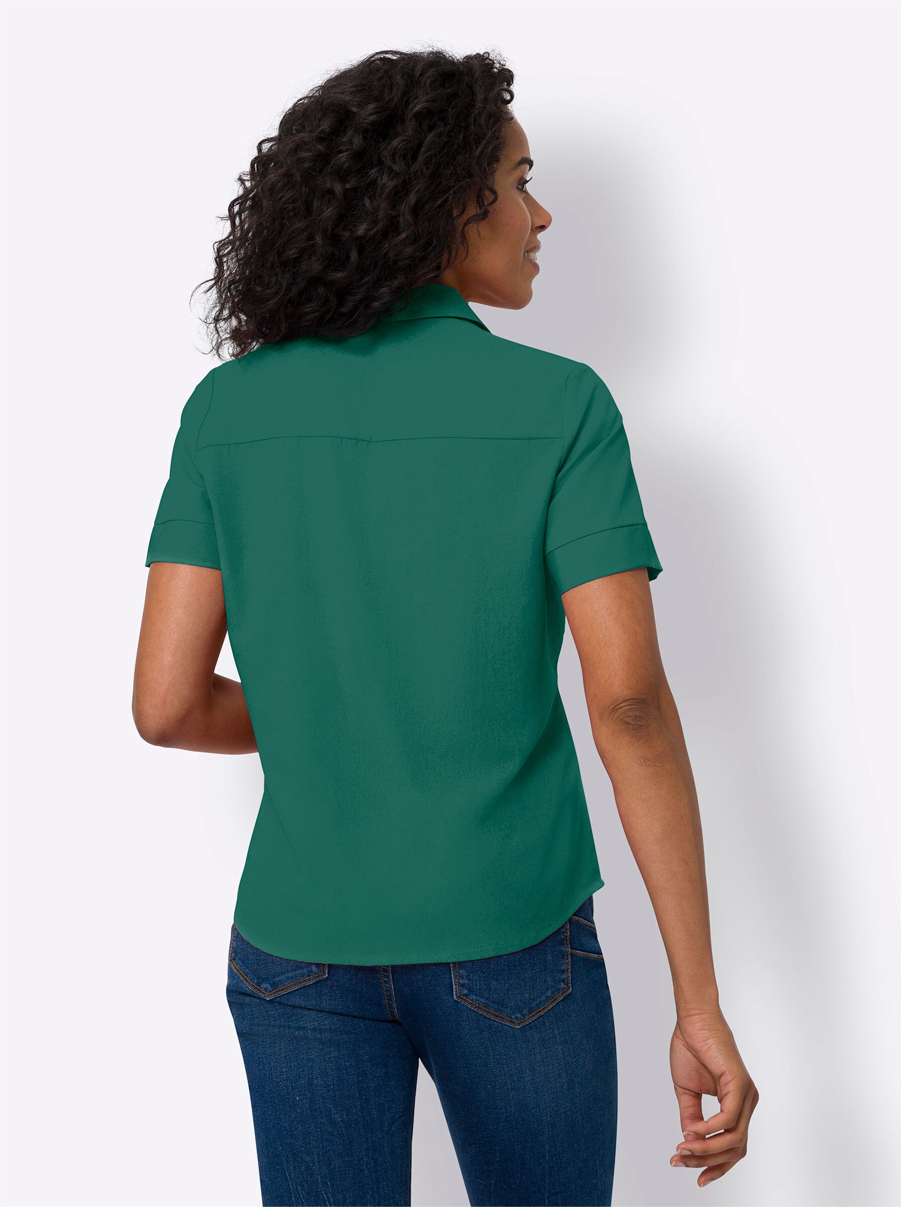 Sieh an! Klassische Bluse Hemdbluse Kurzarm