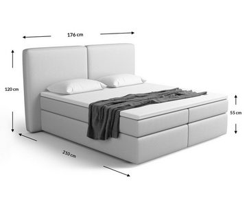 Sofa Dreams Boxspringbett Vallecas (Designerbett Bett, inklusive Topper und Matratze), mit Bettkasten, viele Stoffe und Farben, alle Größen