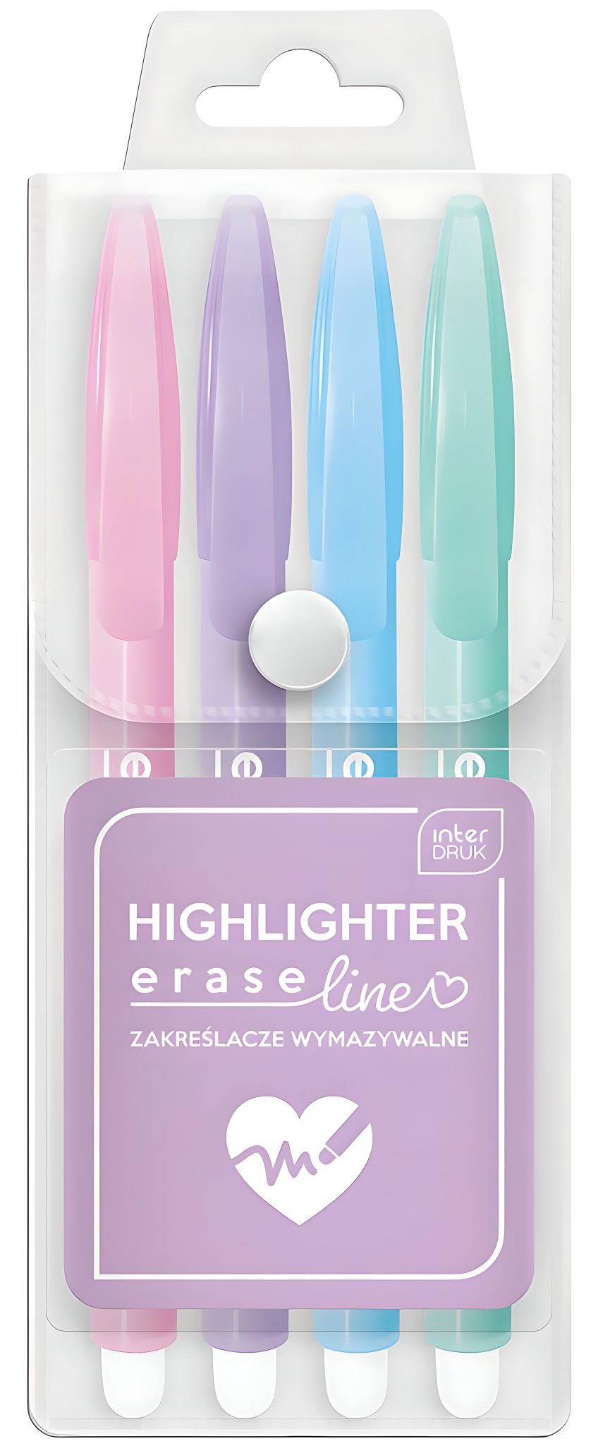 Interdruk Marker Interdruk Radierbare Textmarker Pastellfarben 4-farbig