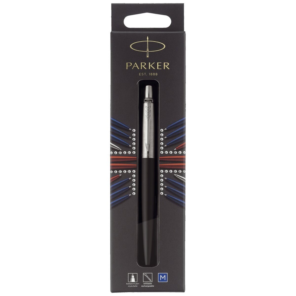 Parker Kugelschreiber Kugelschreiber Jotter Bond Street Black C.C. - M Schreibfarbe blau Bli