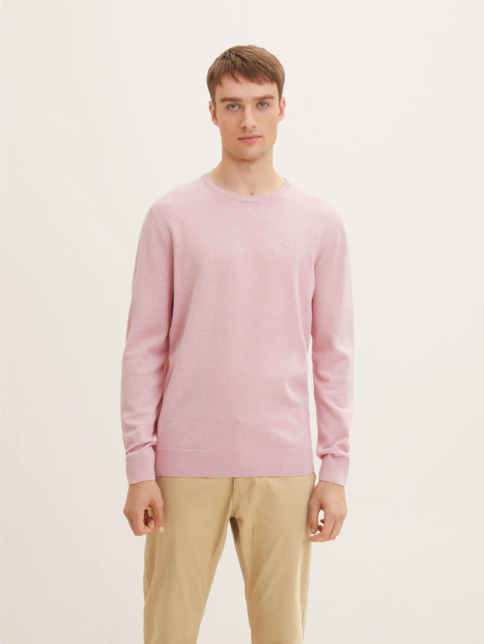 TOM melange TAILOR rose Strickpullover Strickpullover Melierter