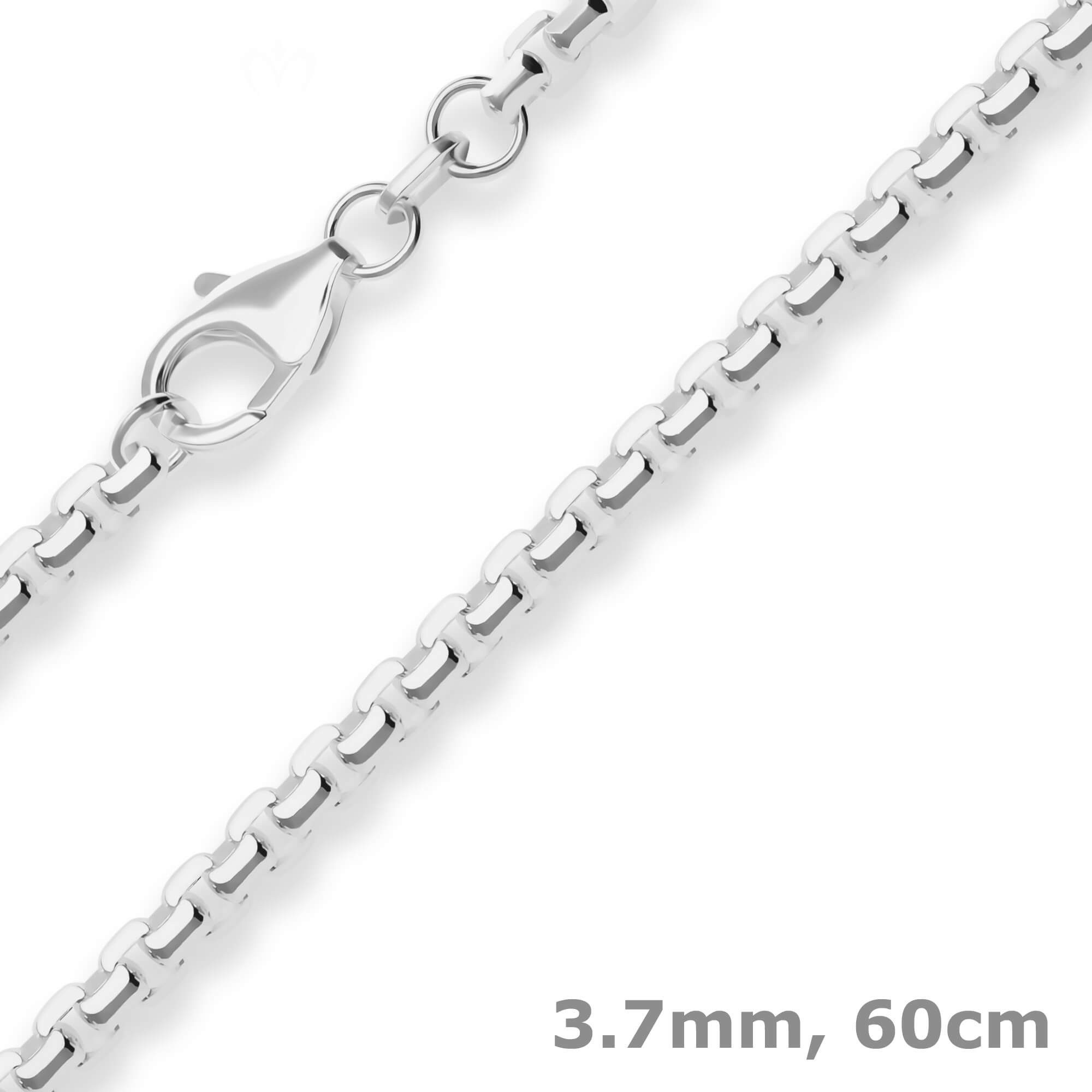 Silberkette 3,7mm Veneziakette vierkant aus 925 Silber 60cm