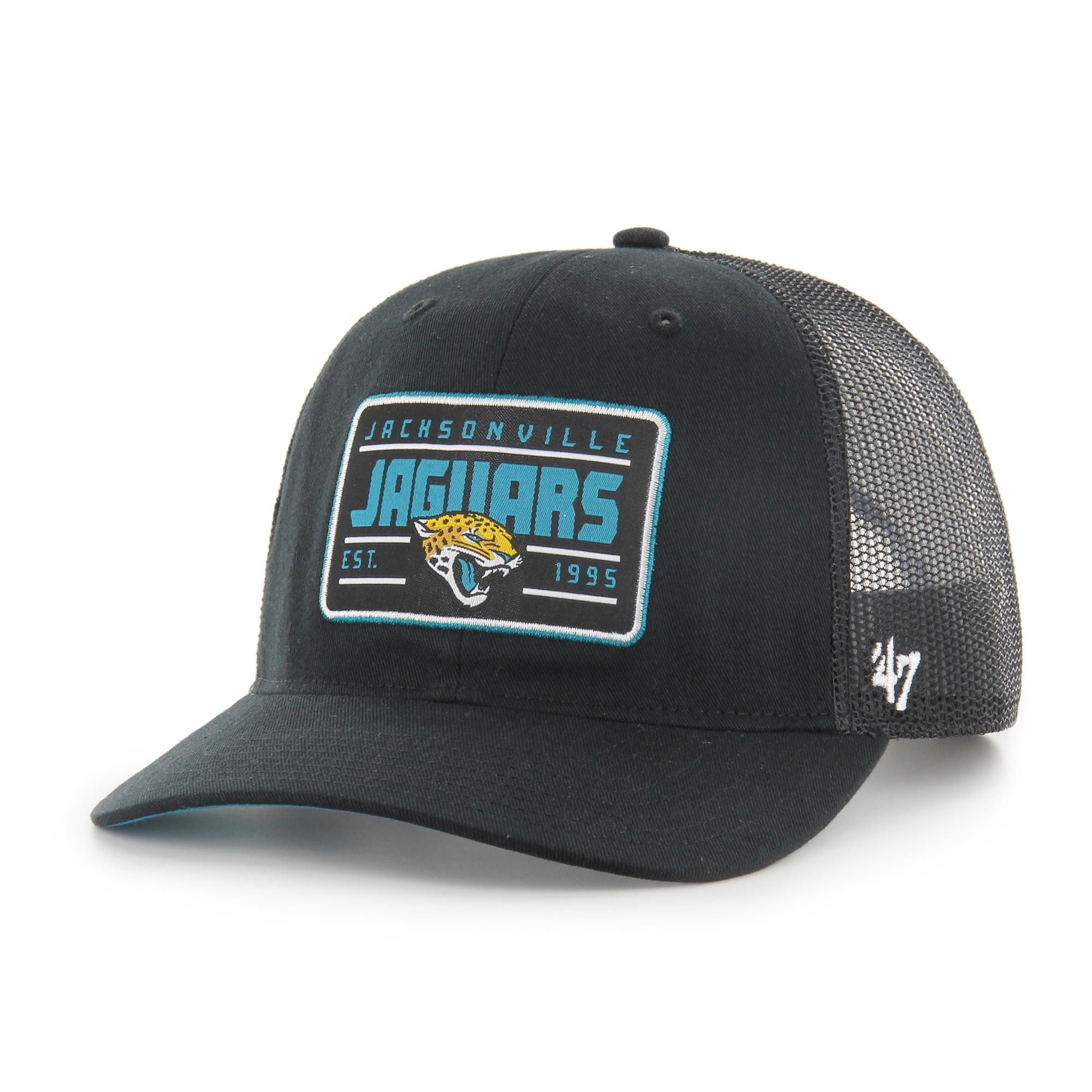 '47 Brand Trucker Cap '47 Brand NFL Cap JACKSONVILLE JAGUARS '47 Hardline Trucker RF Black (Basecap, Basecap, Meshcap, Trucker Kappe) Schirmunterseite Türkis