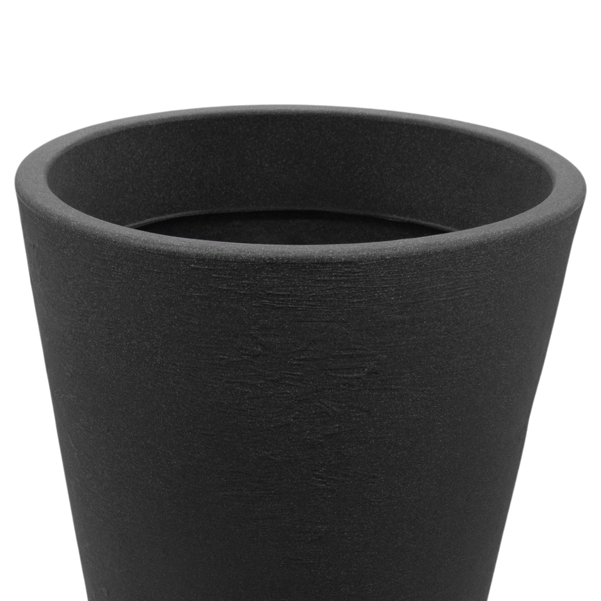 Spetebo Blumentopf Blumenkübel anthrazit - KONISCH - 70 x 40 cm (Stück, 1 St., Pflanztopf), Konischer Blumentopf ca. 70 x 40 cm in anthrazit