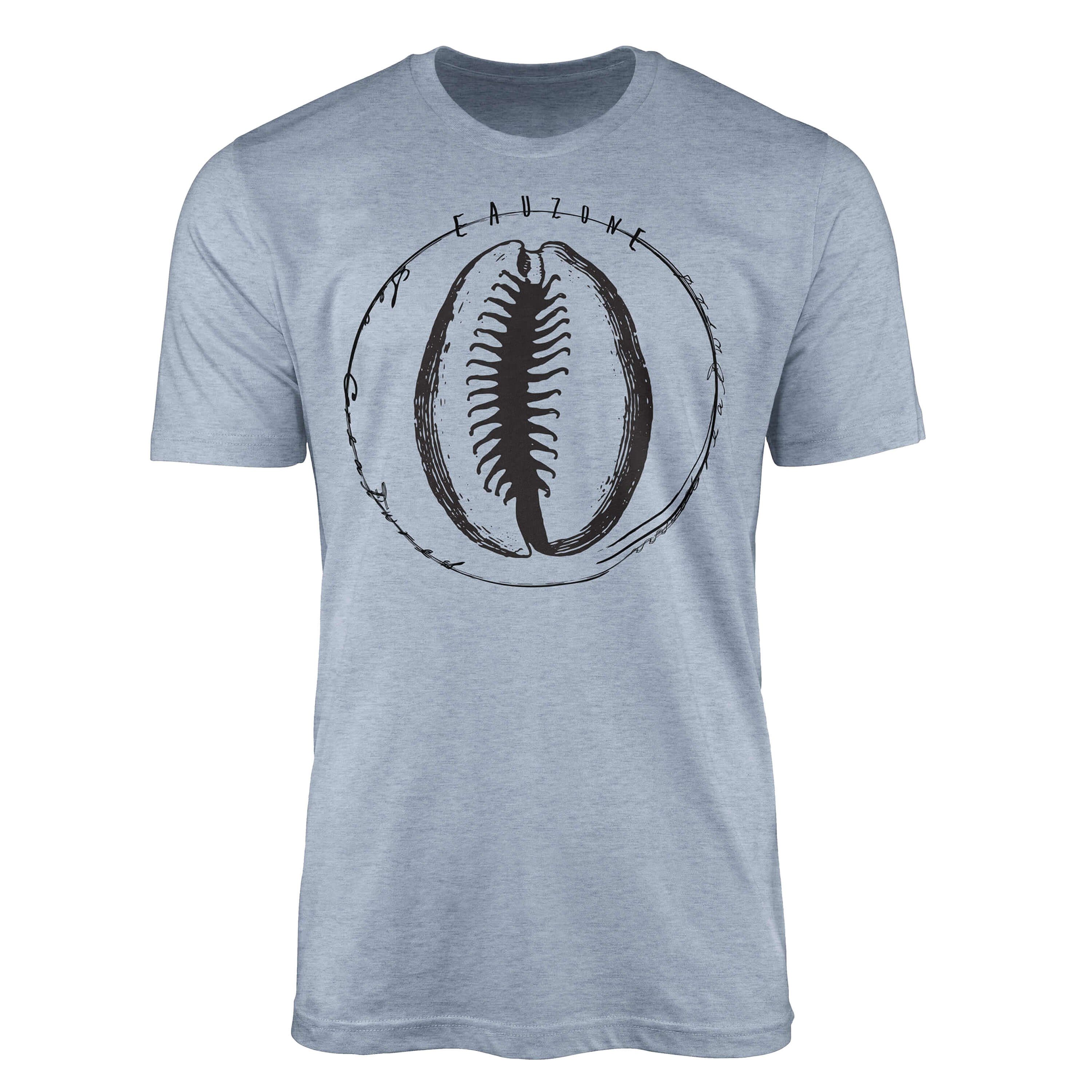 Denim Struktur und Schnitt Creatures, Tiefsee - 018 sportlicher T-Shirt Sea T-Shirt Serie: Sinus / Fische feine Stonewash Sea Art