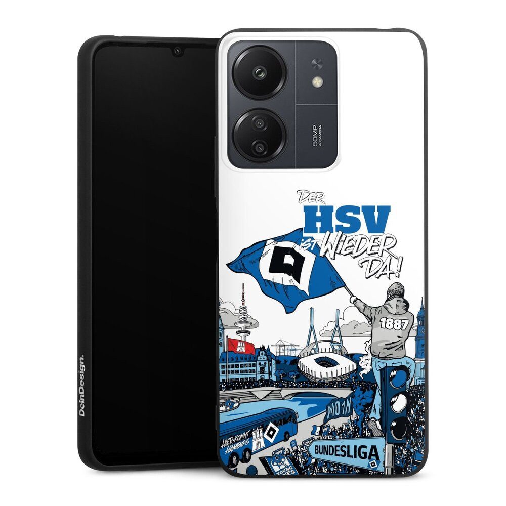 DeinDesign Handyhülle Hamburger SV Offizielles Lizenzprodukt Aufstieg, Xiaomi Redmi 13C 4G Silikon Hülle Premium Case Handy Schutzhülle