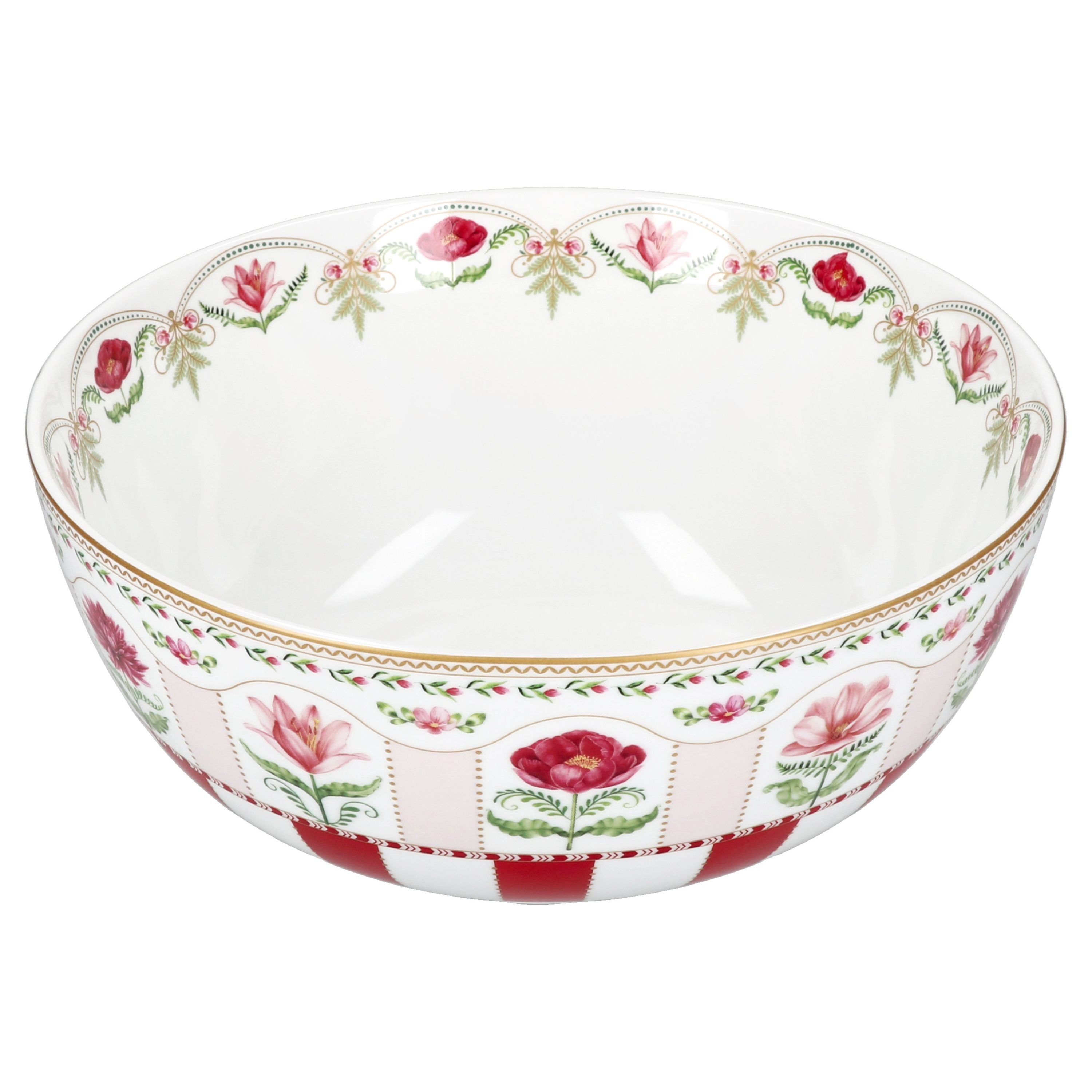 MamboCat Müslischale Flowery Servierschüssel Ø23cm Blumen Porzellan Salatschale floral Obst, Porzellan