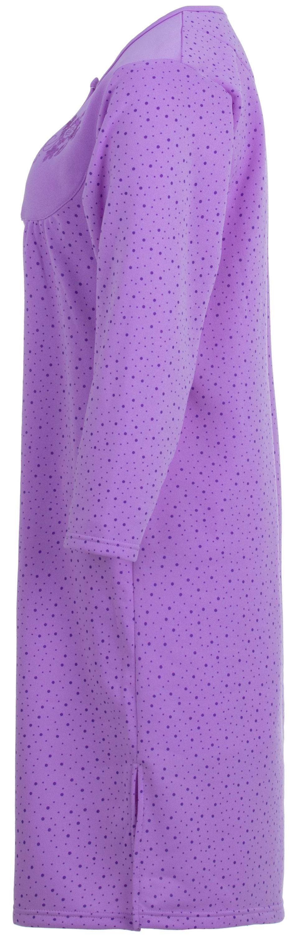 zeitlos Nachthemd Thermo Nachthemd - Punktemix mit Stickerei günstig online kaufen