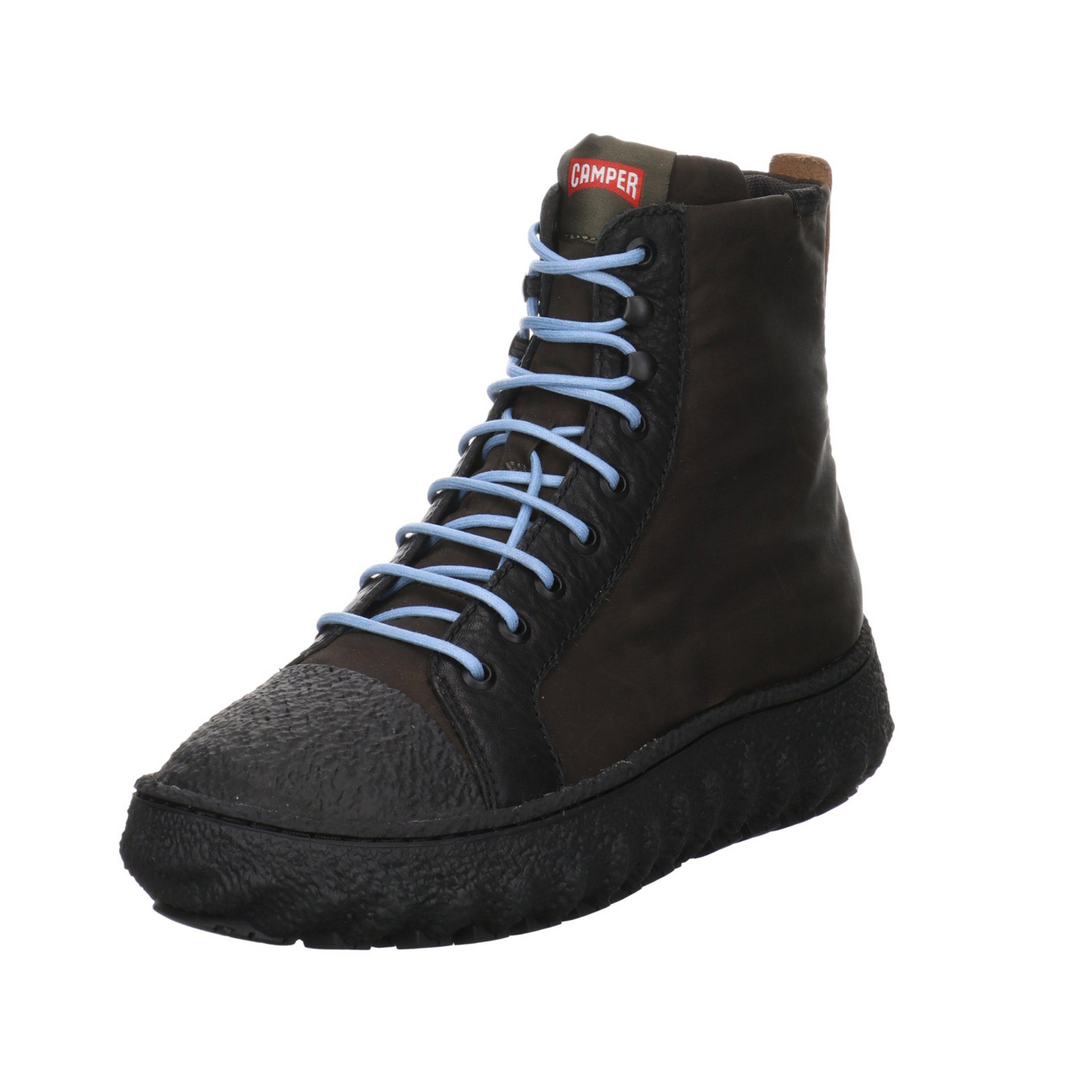 Camper Ground Boots Leder-/Textilkombination uni Schnürstiefel Leder-/Textilkombination Grün