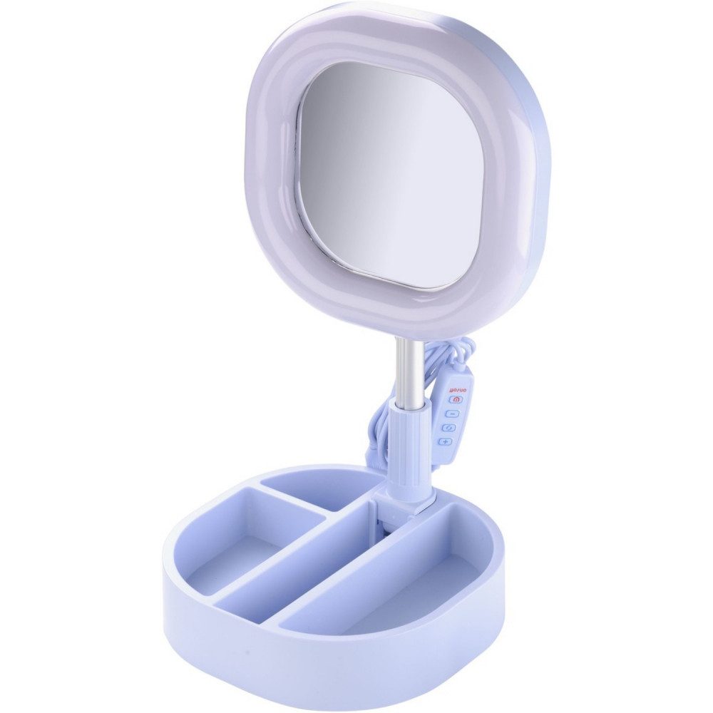 Cellularline Selfi Ring Mirror - Selfi Ring LED mit Spiegel - blau Ringblitz