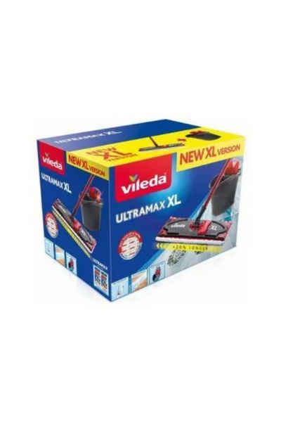 Vileda Wischmopp VILEDA Ultramax BOX XL Mop-Set, 0,00 W, Mopp mit Stange und Eimer, (Kübelpresse) 160932