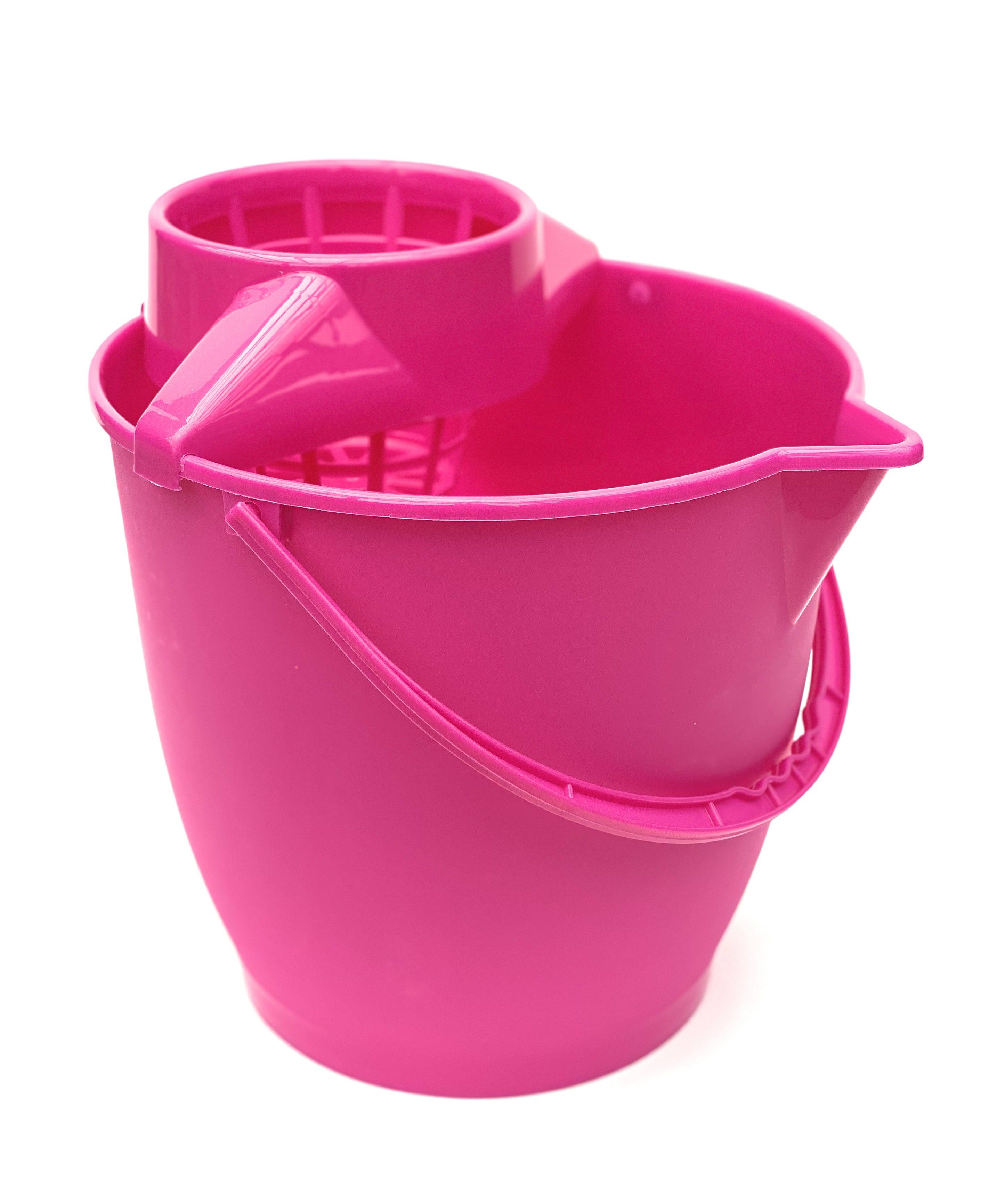 Pink Putzeimer Kunststoff 10l DanDiBo Rosa Presse Eimer mit Wischeimer Oval Putzeimer