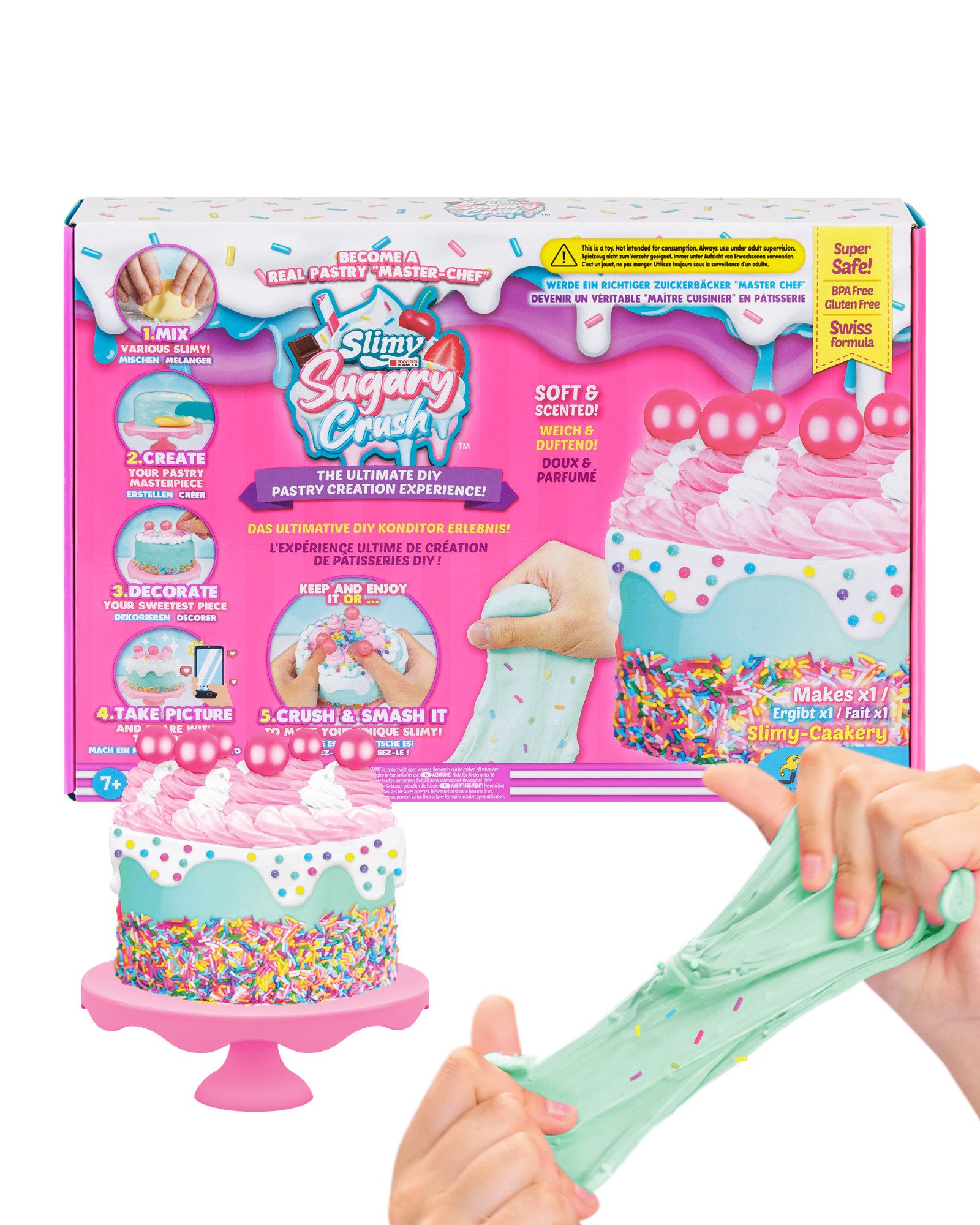 Slimy® Knetform-Set Sugary Crush - Party Caakery (1-tlg), Slime und Knete Kreativ-Set zum selber Mischen, Formen und Dekorieren