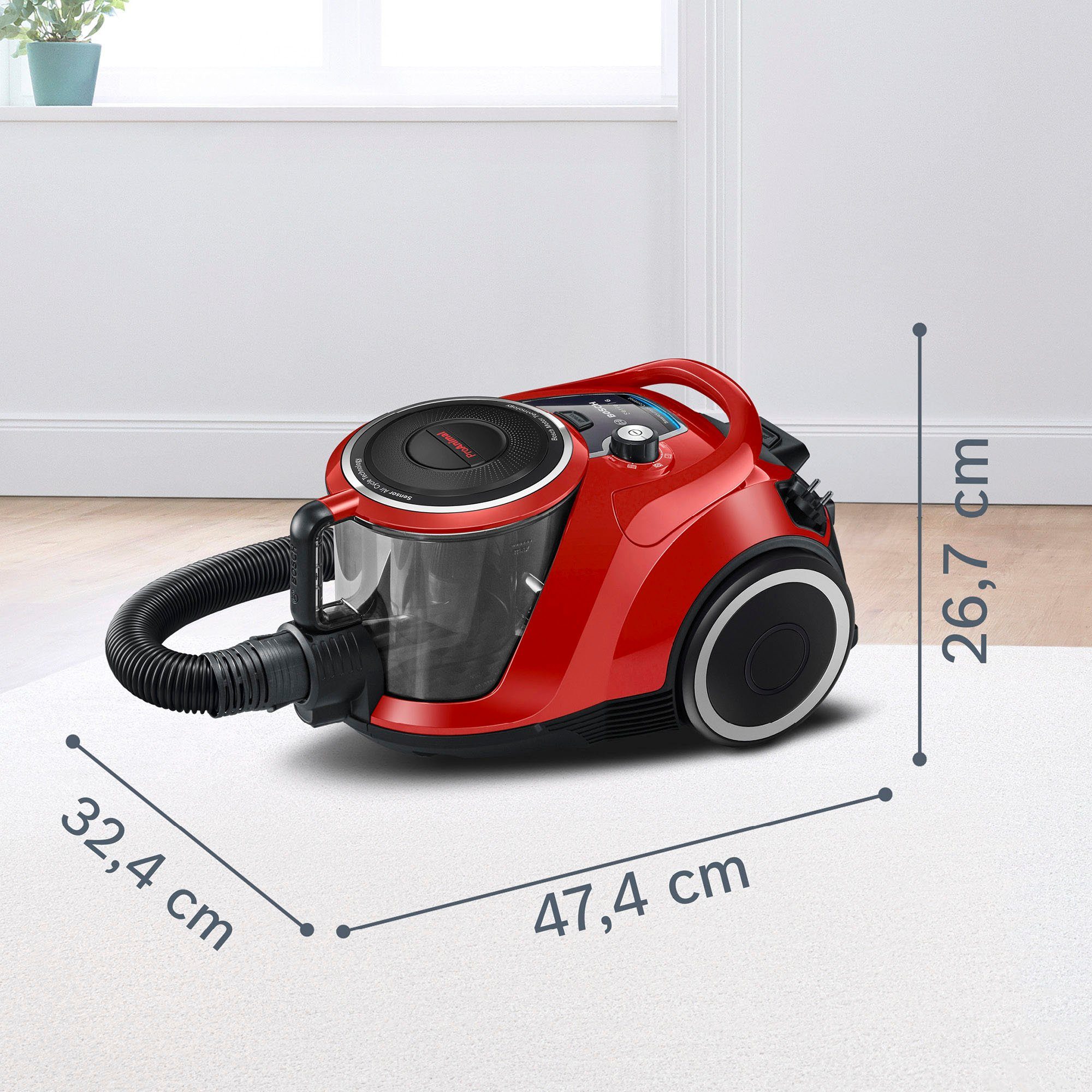 BOSCH Bodenstaubsauger Serie 6 ProAnimal BGC41PET, ideal für Tierhaare, Hygiene-Filter, 750 W, beutellos, 10 Jahre Motorgarantie, für Parkett/Teppich/Fliesen, T – Bild 5 von 5