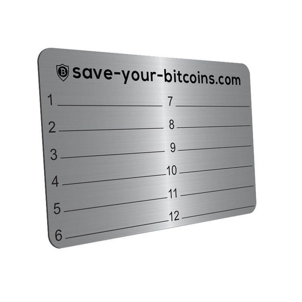 Hoopomania Graviergerät Seed Phrase Recovery Metallplatte aus Edelstahl (V4A), Einzelprodukt