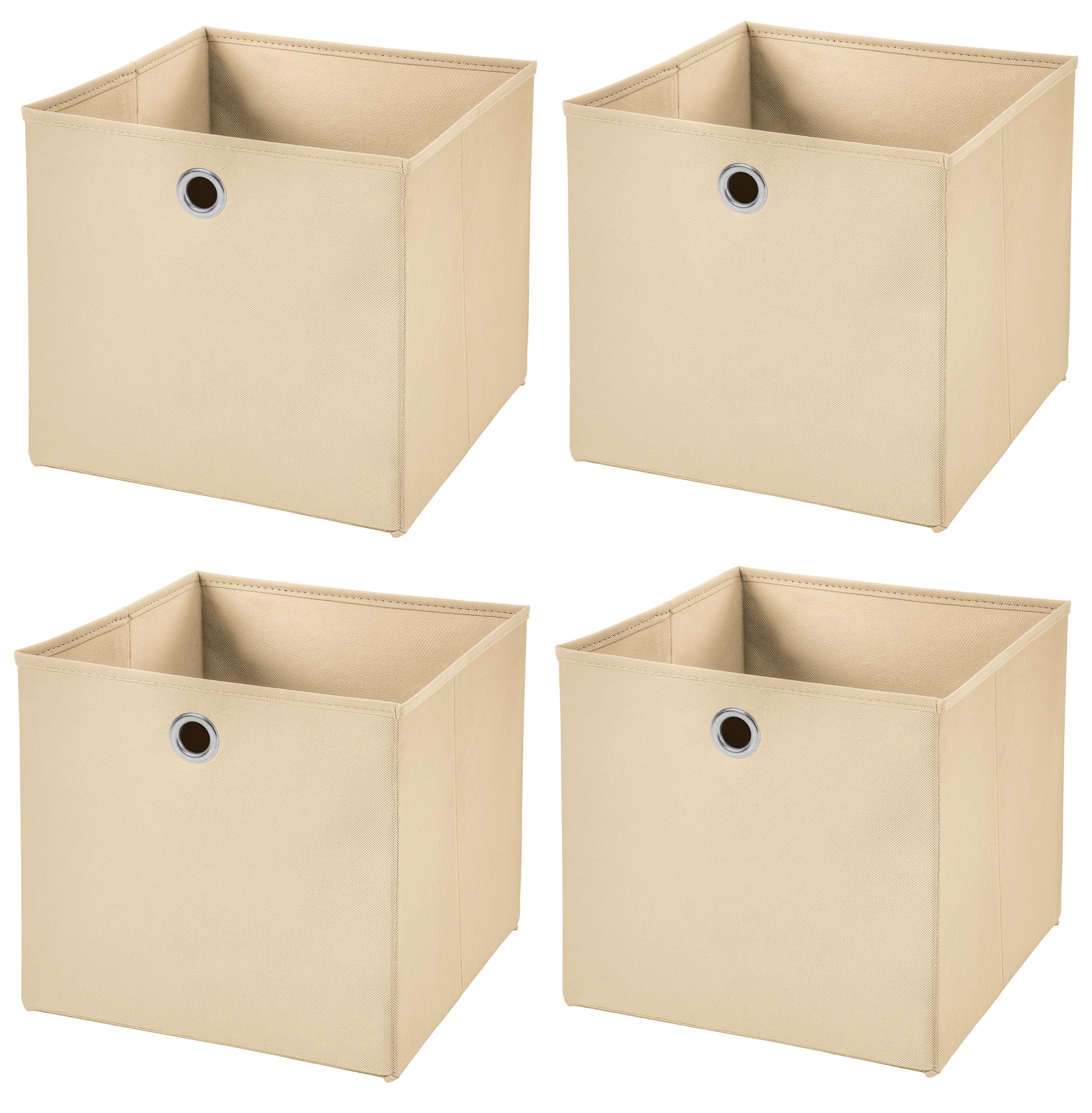 StickandShine Faltbox 4 Stück 33 x 33 x 33 cm Faltbox ohne Deckel Stoffbox Aufbewahrungsbox