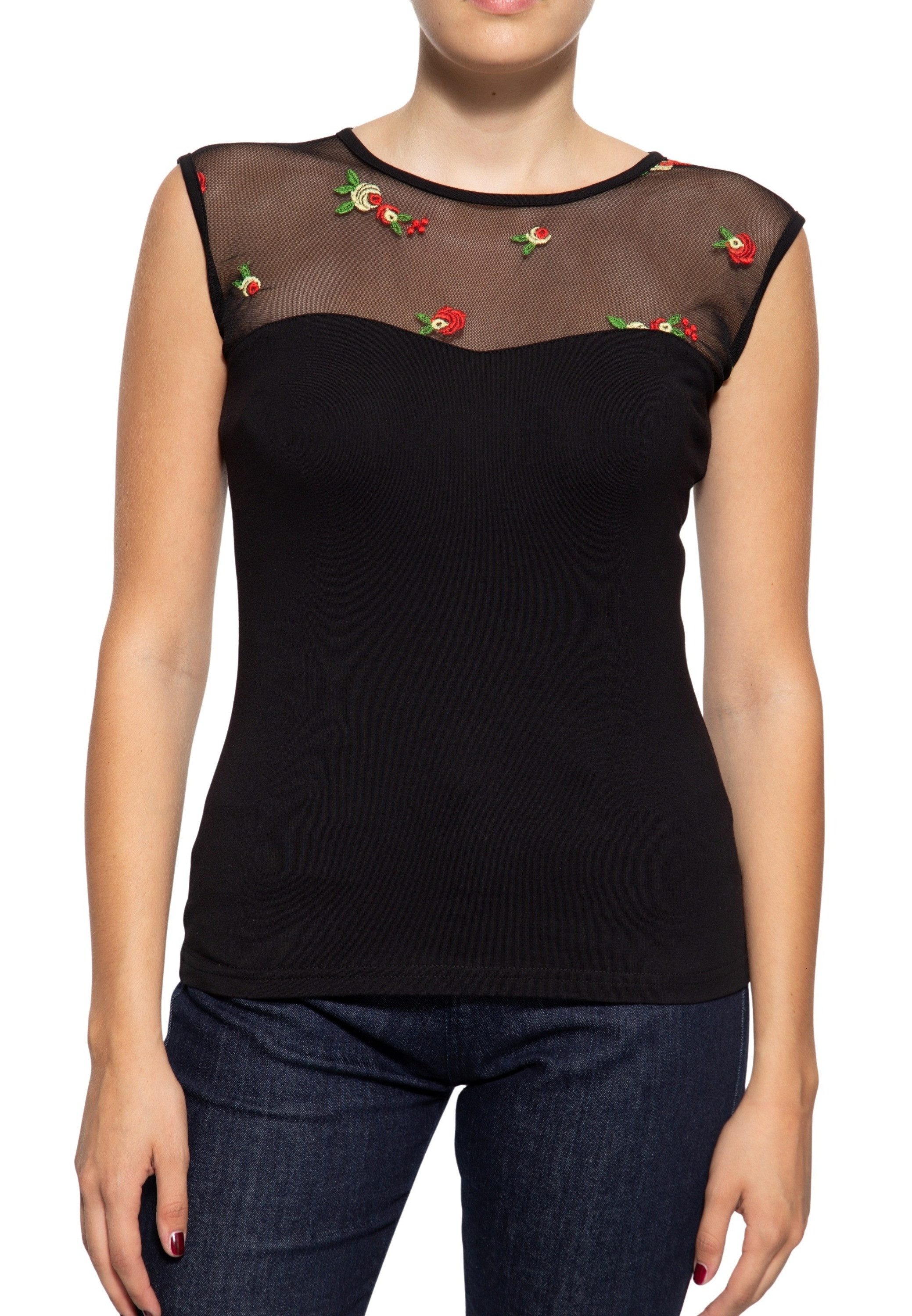 QueenKerosin Carmenshirt Roses günstig online kaufen