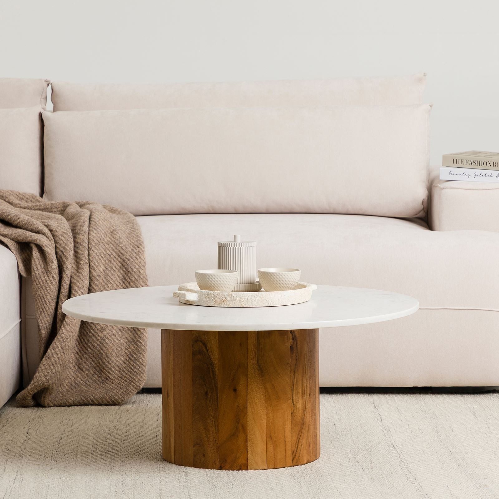 IDIMEX Couchtisch GANGA, Wohnzimmertisch rund 80 cm, mit Marmorplatte und A günstig online kaufen