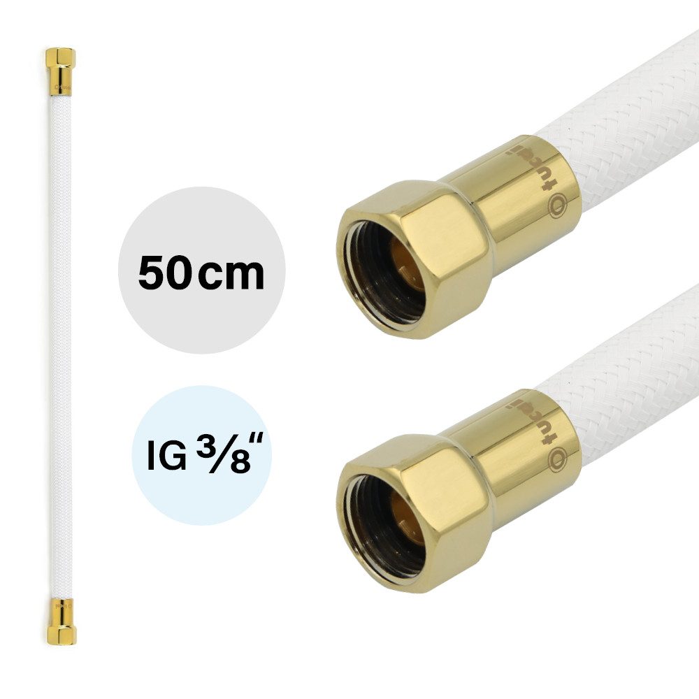 TUCAI Flexschlauch Flexschlauch DN8 3/8"-3/8" Weiss Gold 300 - 500mm