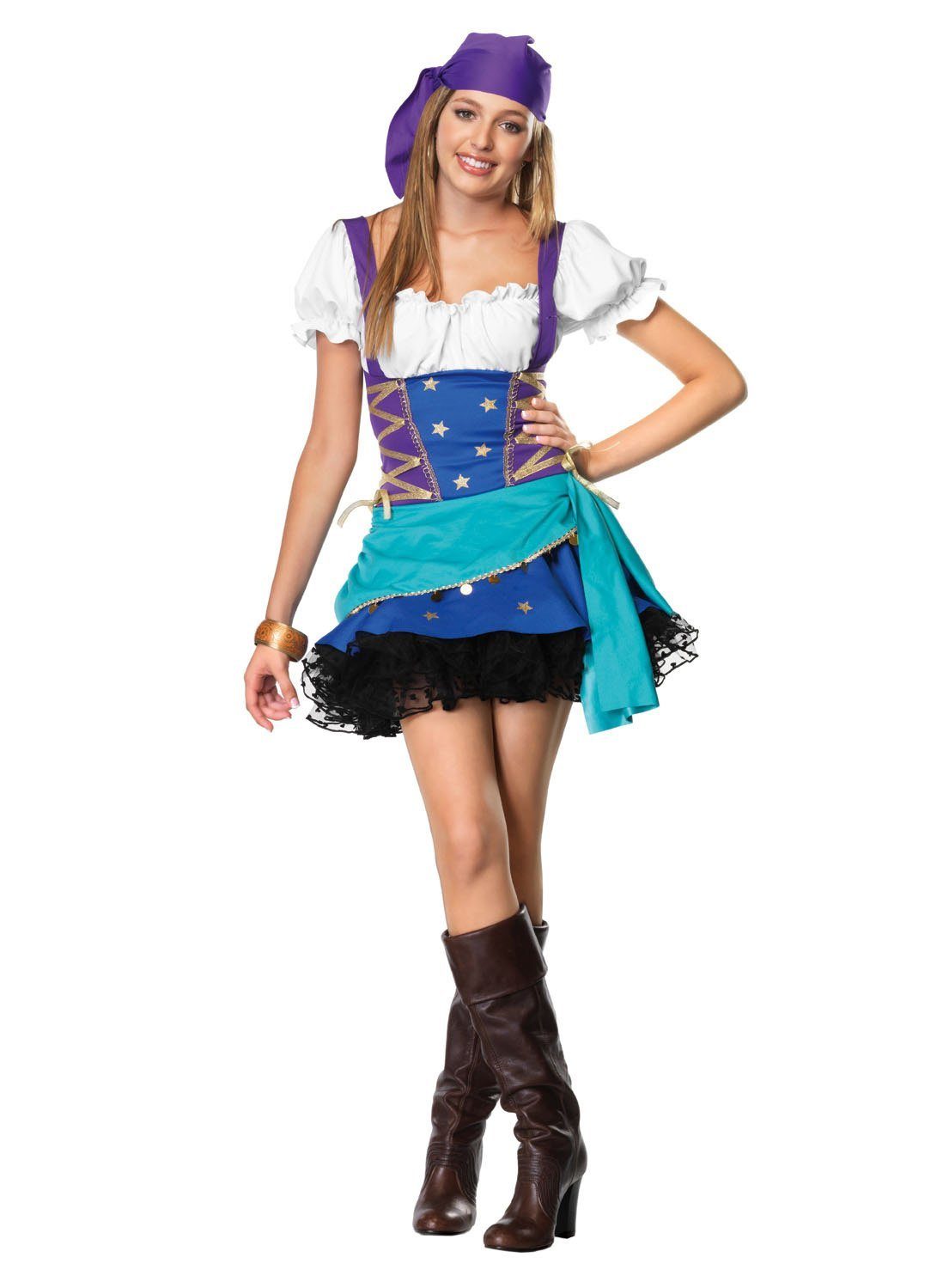 Leg Avenue Piraten-Kostüm Wahrsagerin, Fantasievolle Kostüm-Idee für Teenager mit feschen Details