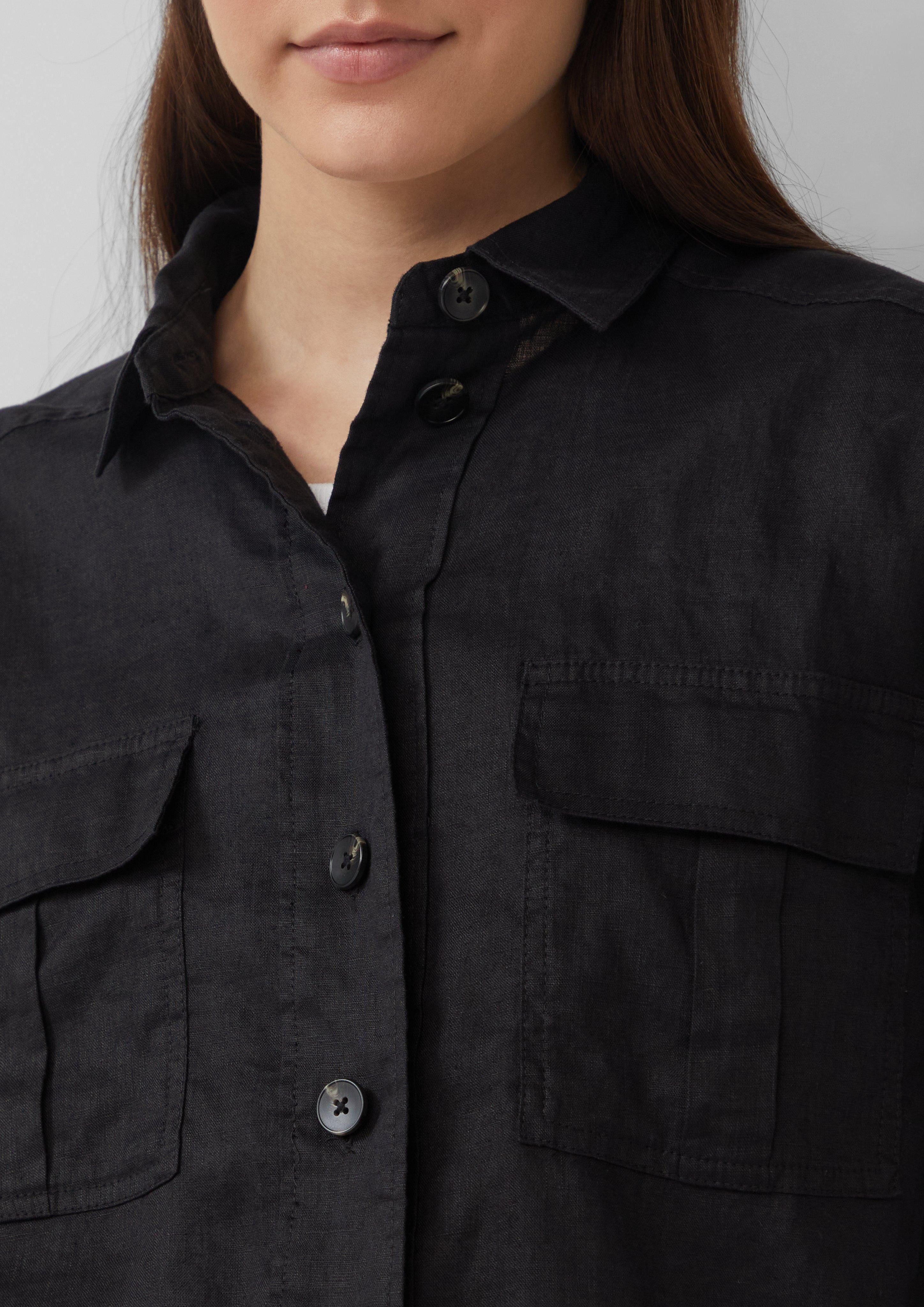 s.Oliver Langarmbluse Leinen-Overshirt im Relaxed Fit günstig online kaufen