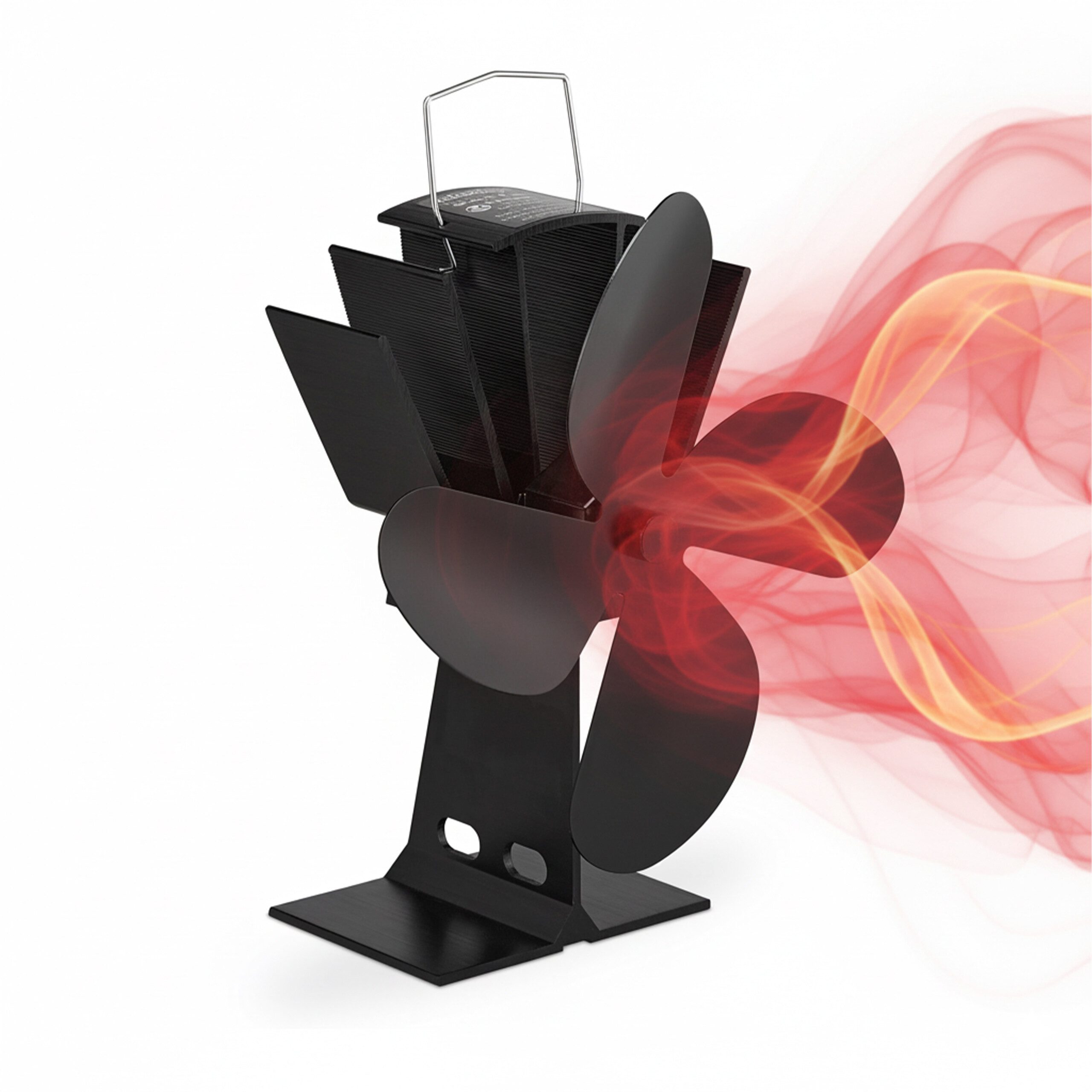 relaxdays Kaminventilator Ofenventilator ohne Strom schwarz günstig online kaufen