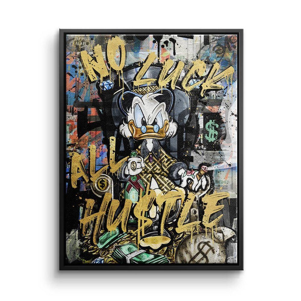 DOTCOMCANVAS® Leinwandbild ALL HUSTLE DUCK - Limited, Leinwand Pop Art Motivation Büro Mindset Wandbild All Hustle Duck